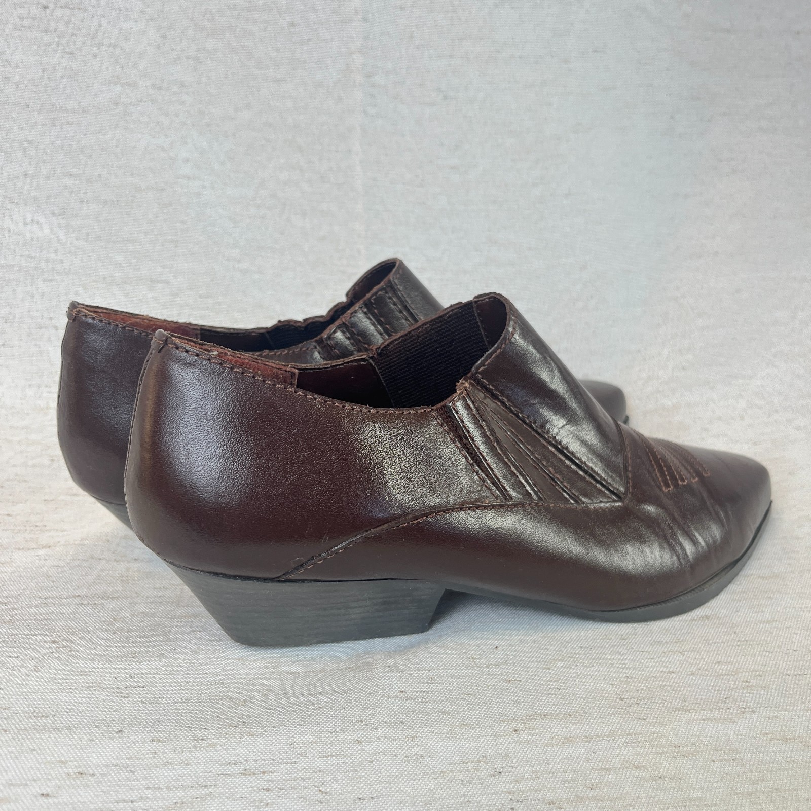 VTG 90s Neil Stephen Western Cowboy Ankle Boots Sz 8.5 Leather Pointed Toe