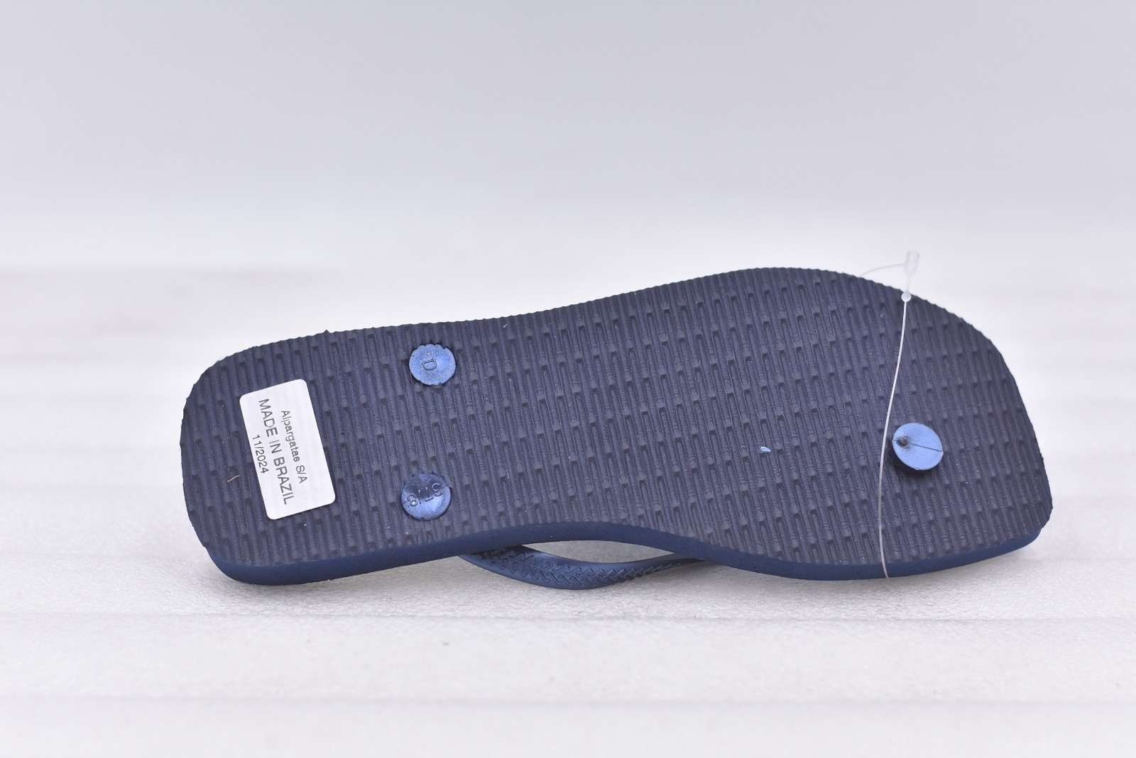 Womens Havaianas Slim Square Flip-Flop Sandals – Navy Blue Size 7/8 (EU 37-38)