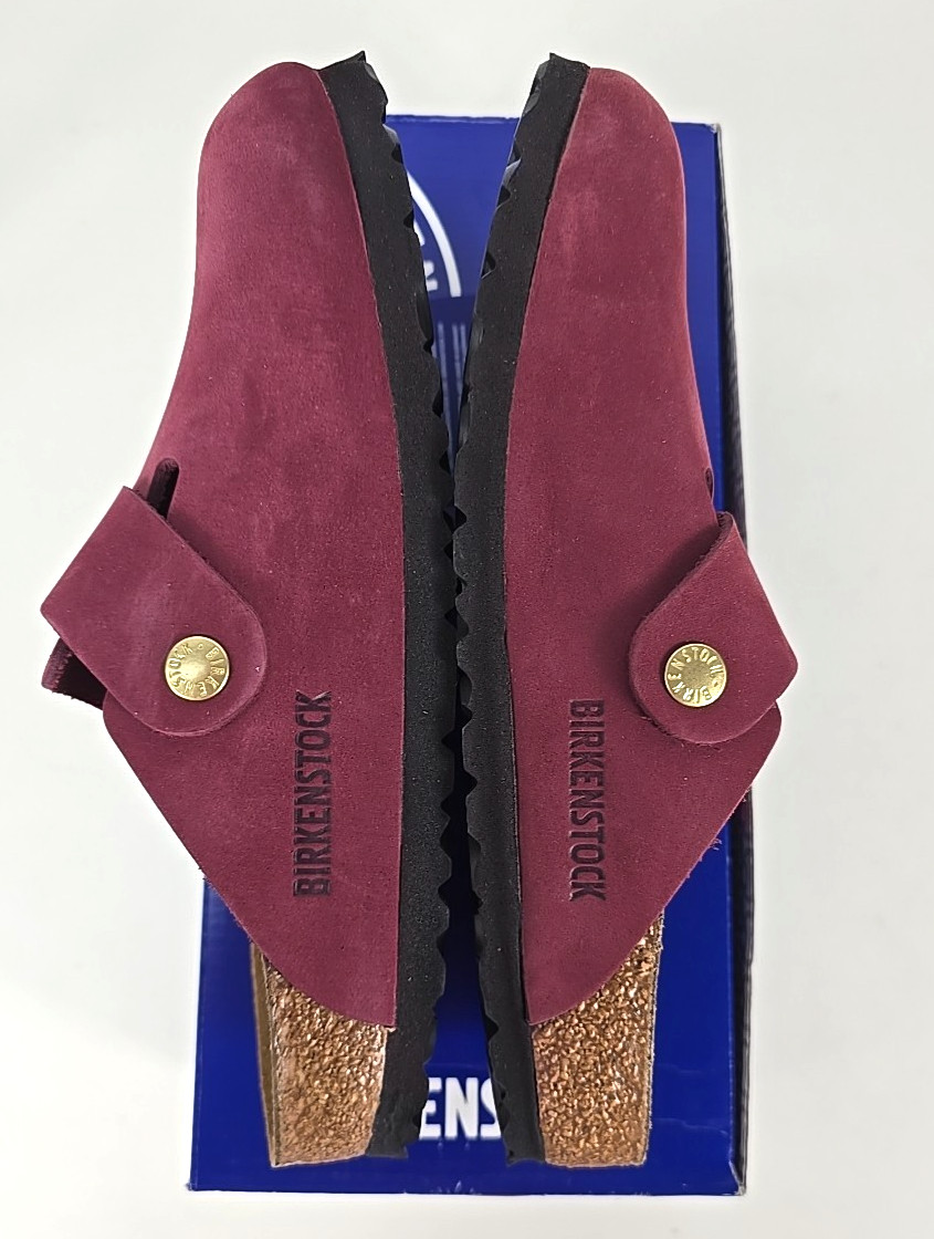 NIB – Birkenstock BOSTON BIG BUCKLE Berry Crush Leather Clogs Sz 36 /US 5 NARROW