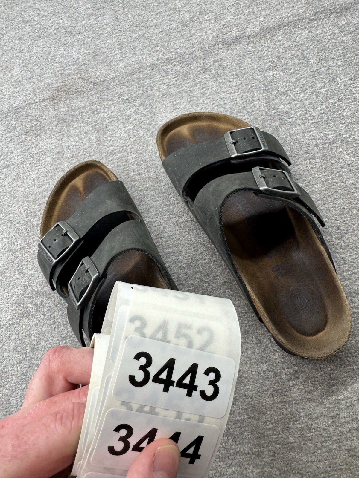 Birkenstock Arizona Soft Footbed Black Suede Leather Sandals 38 Woman’s 8