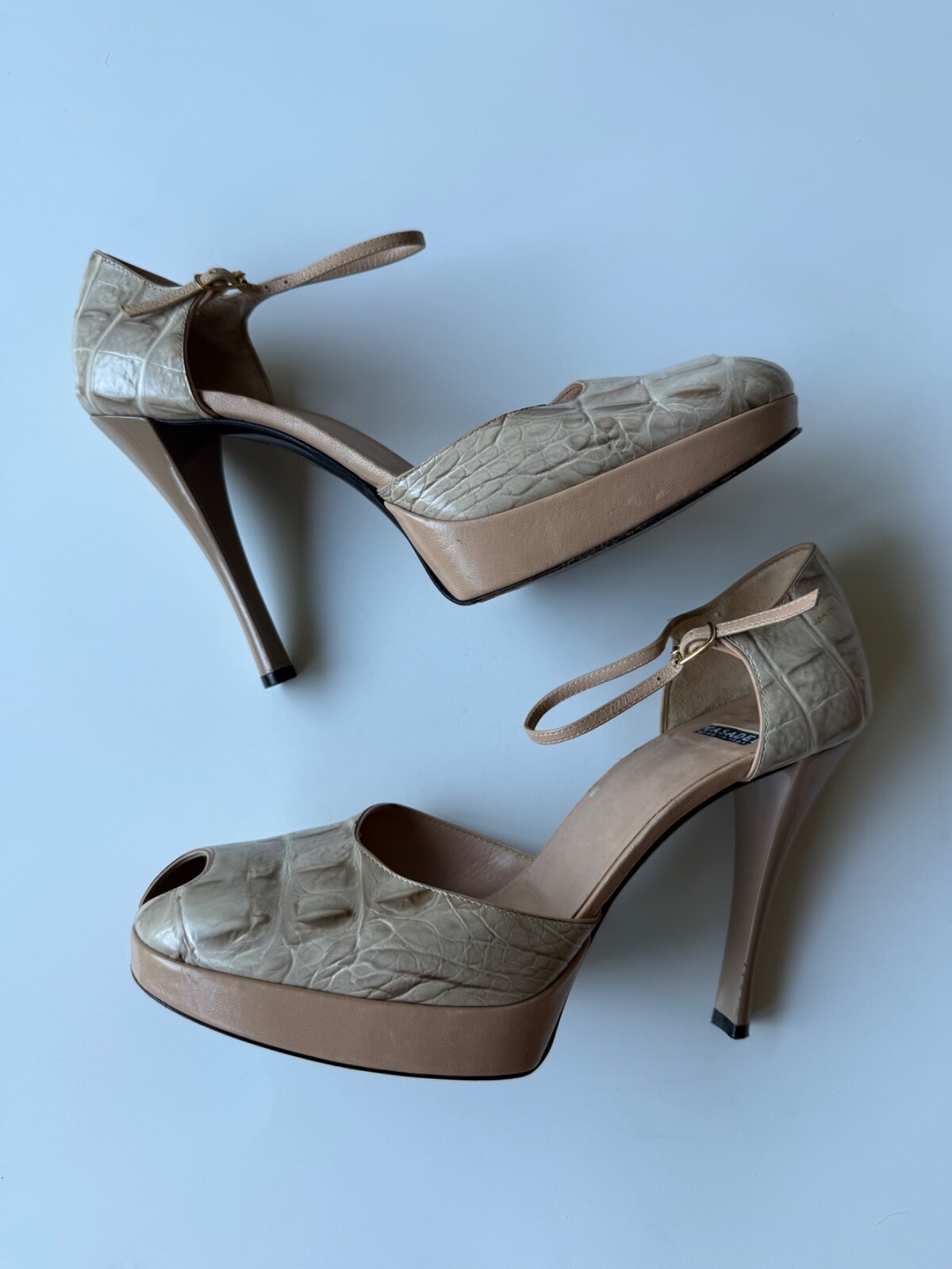 CASADEI Platform Ankle Strap High Heels Sz 7.5