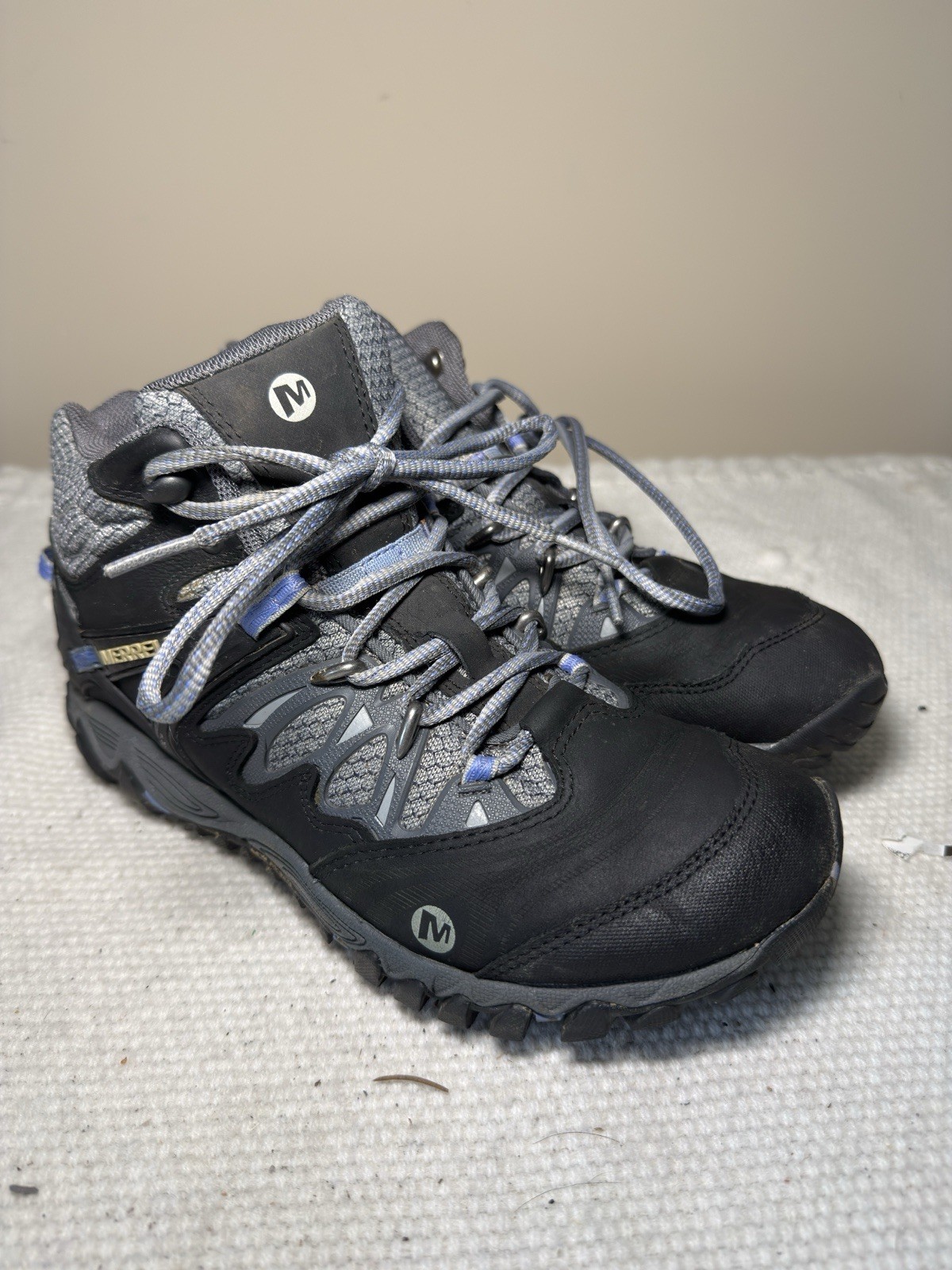 Merrell All Out Blaze Shoes Womens 8.5 Hiking Boots Black Performance Footwear