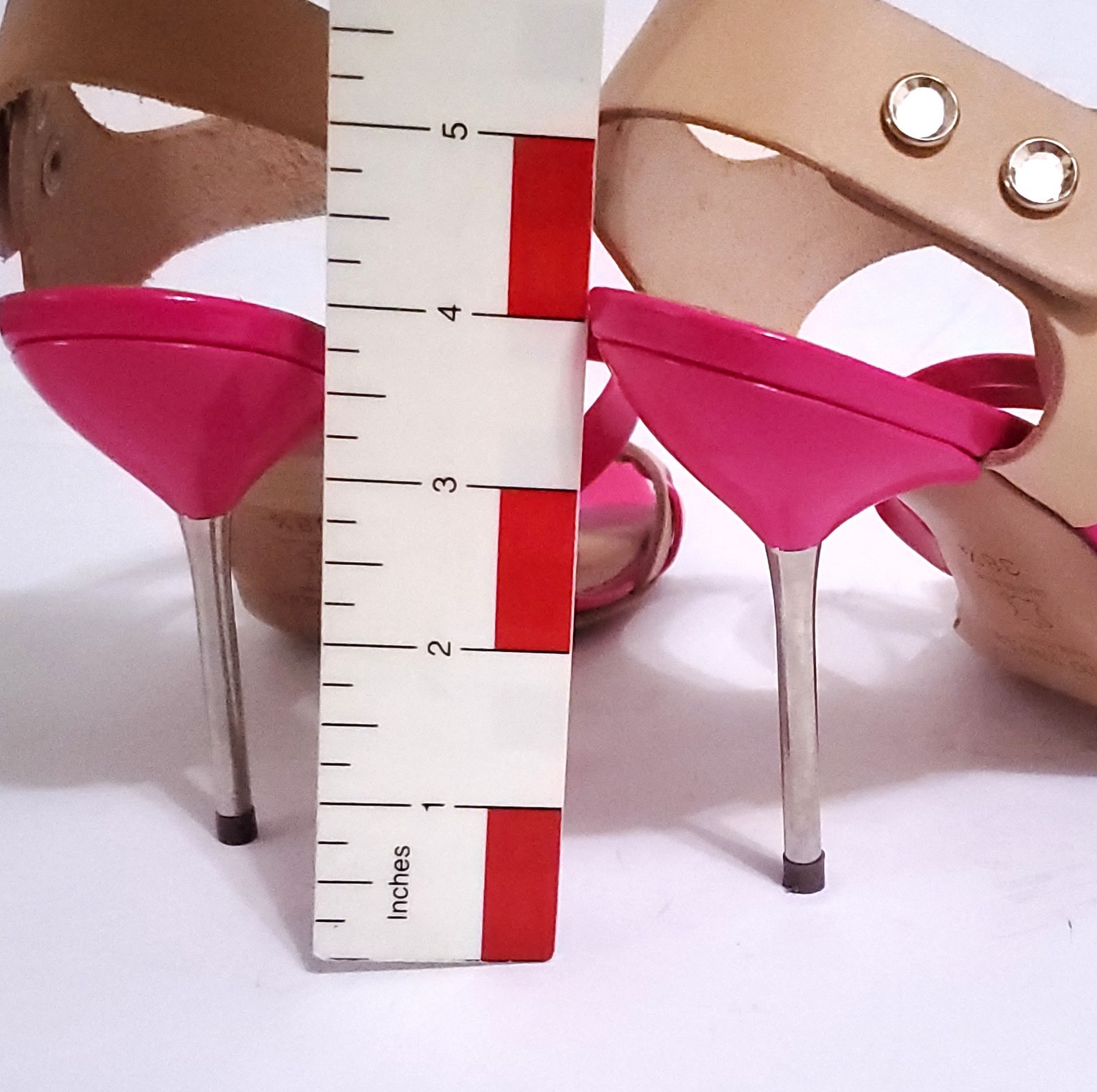 PEDRO GARCIA MIKA STILLETO PINK NEON PATENT LEATHER SANDAL 38.5 8.5 EXCELLENT