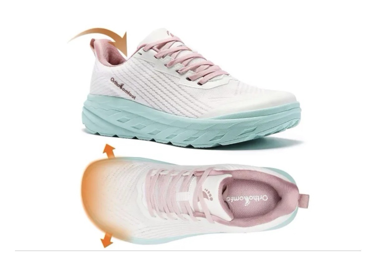 Ortho Comfoot Women Size 7 Wide K2- Pink White Arch Support Diabetic