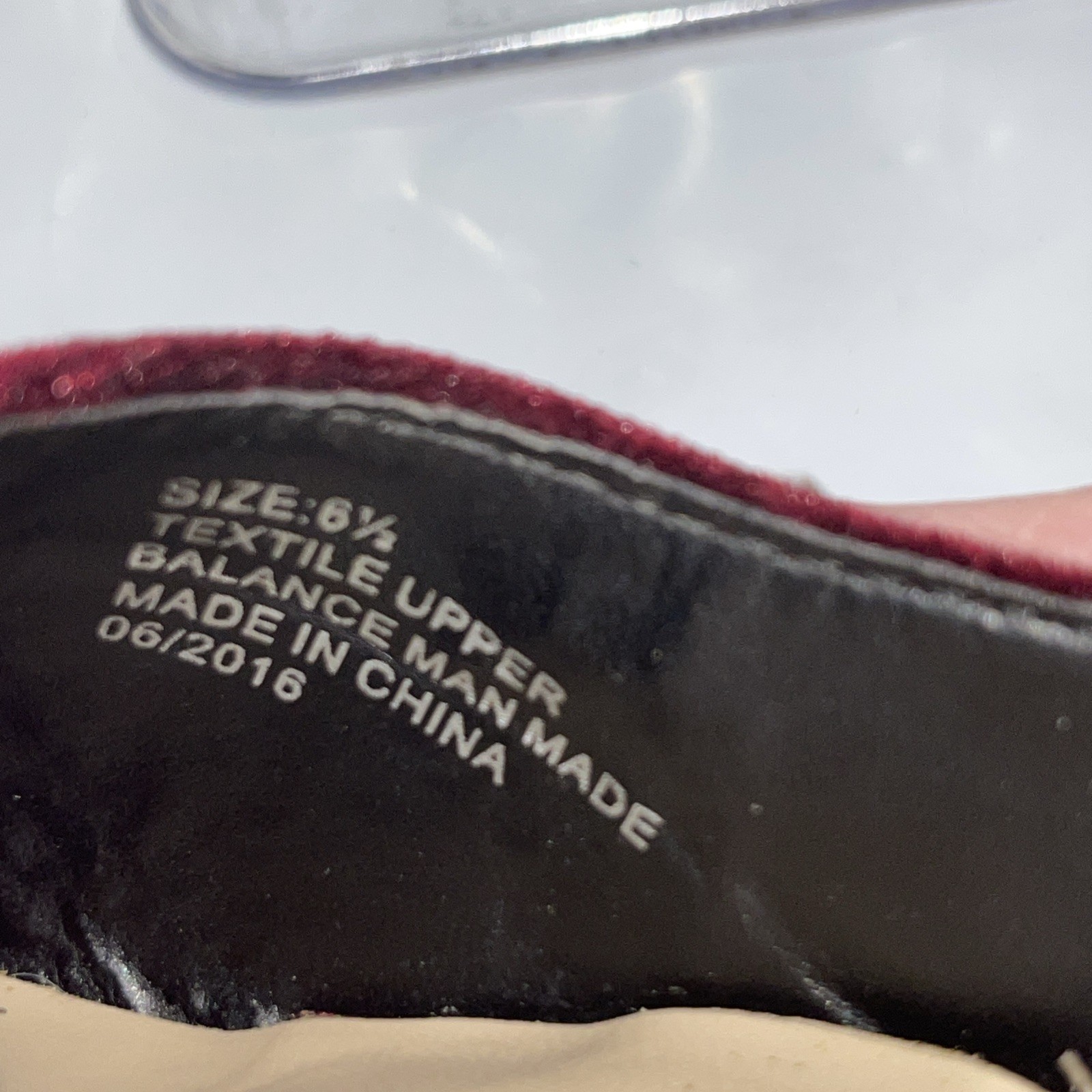 By Farylrobin Celinda Velvet Embellished Flats Wine / Red Women’s Size 6.5