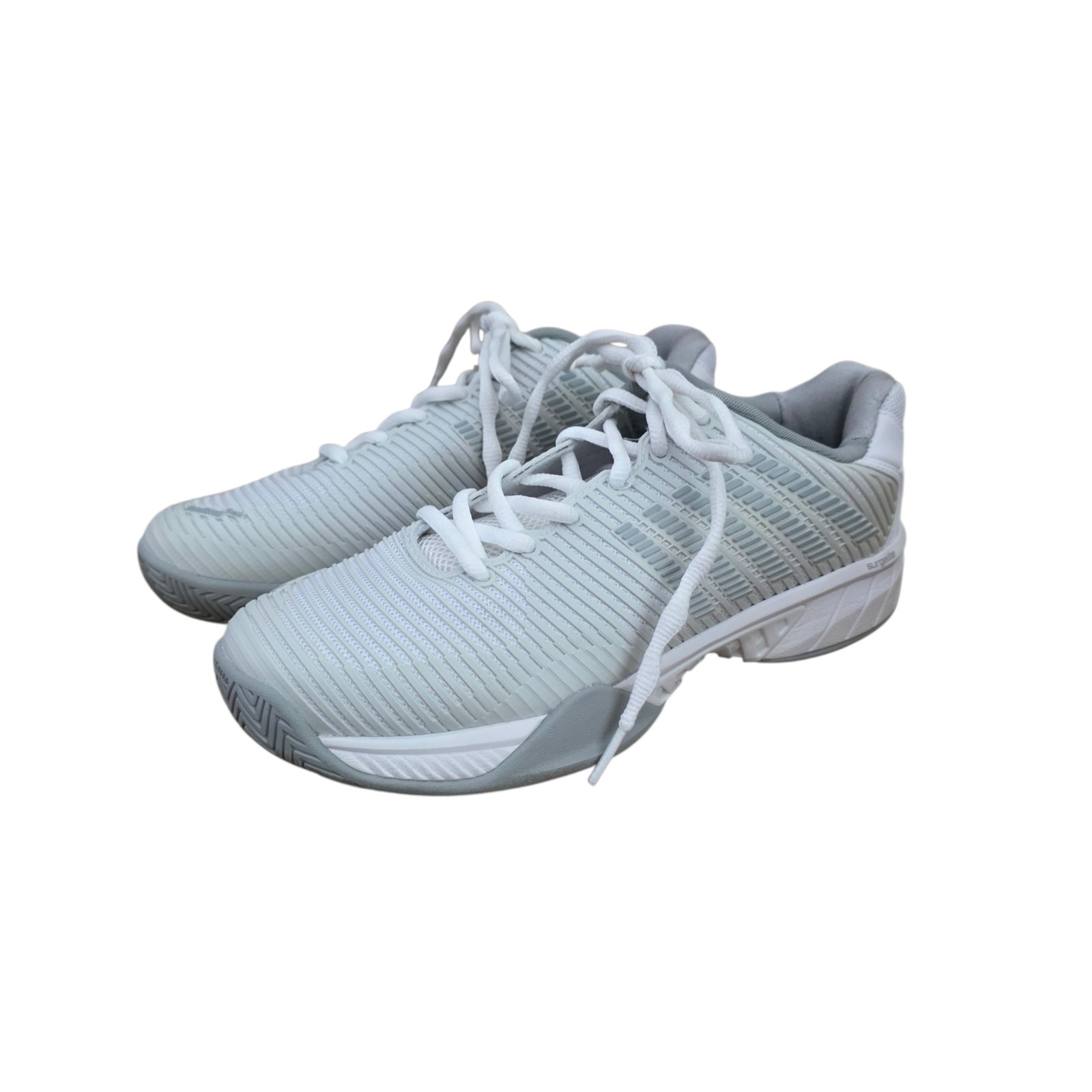 K-Swiss Hypercourt Express Tennis Court 96807-424 Wide Gray White 9 Worn Once JO