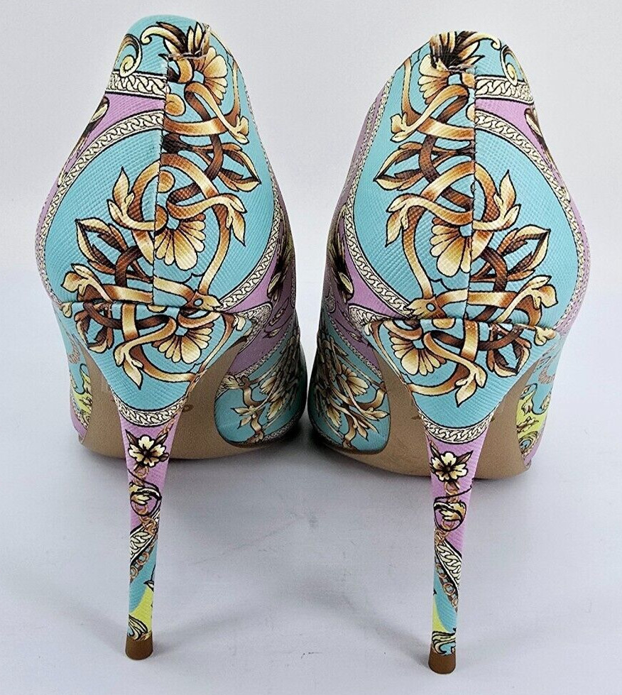 ALDO Stessy Multi Lavender Yellow Aqua Size 8 Women’s 4.25” High Heel Pumps