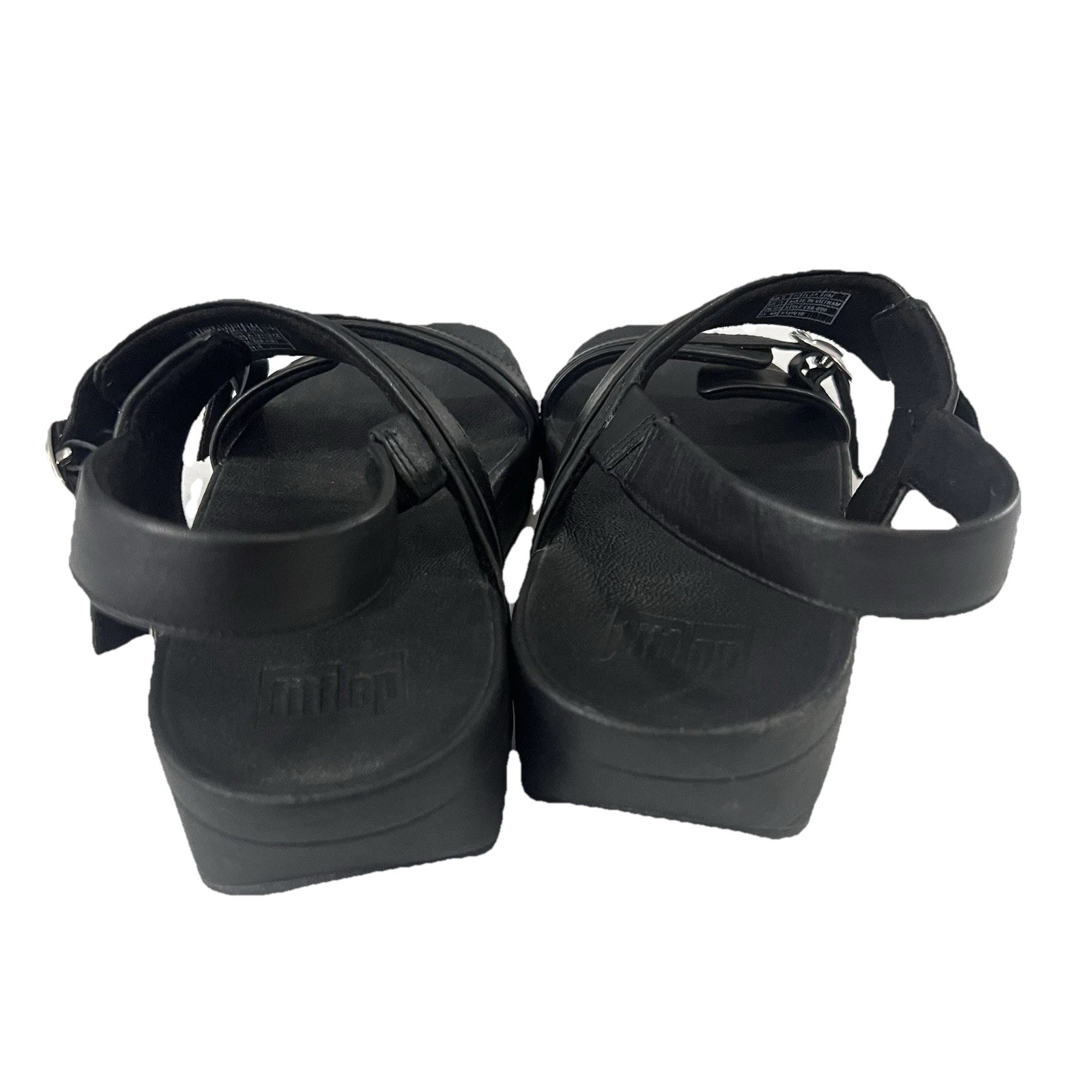 Fit Flop P24us women’s sandal ES6-090 Lulu Adjustable Black Leather Back-Strap