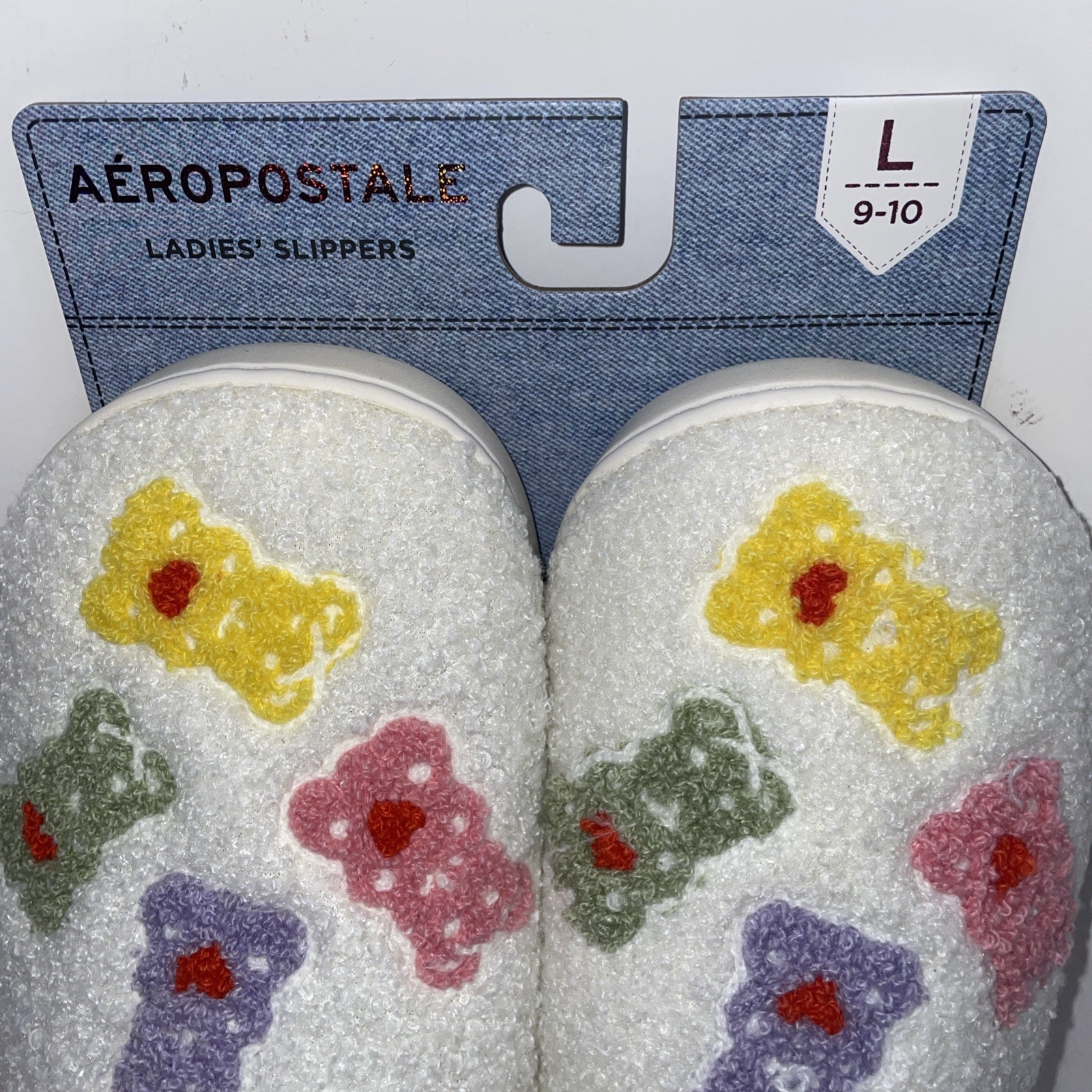 Aeropostale Gummy Bear Slippers Indoor/Outdoor Sz L 9-10 So Cute!