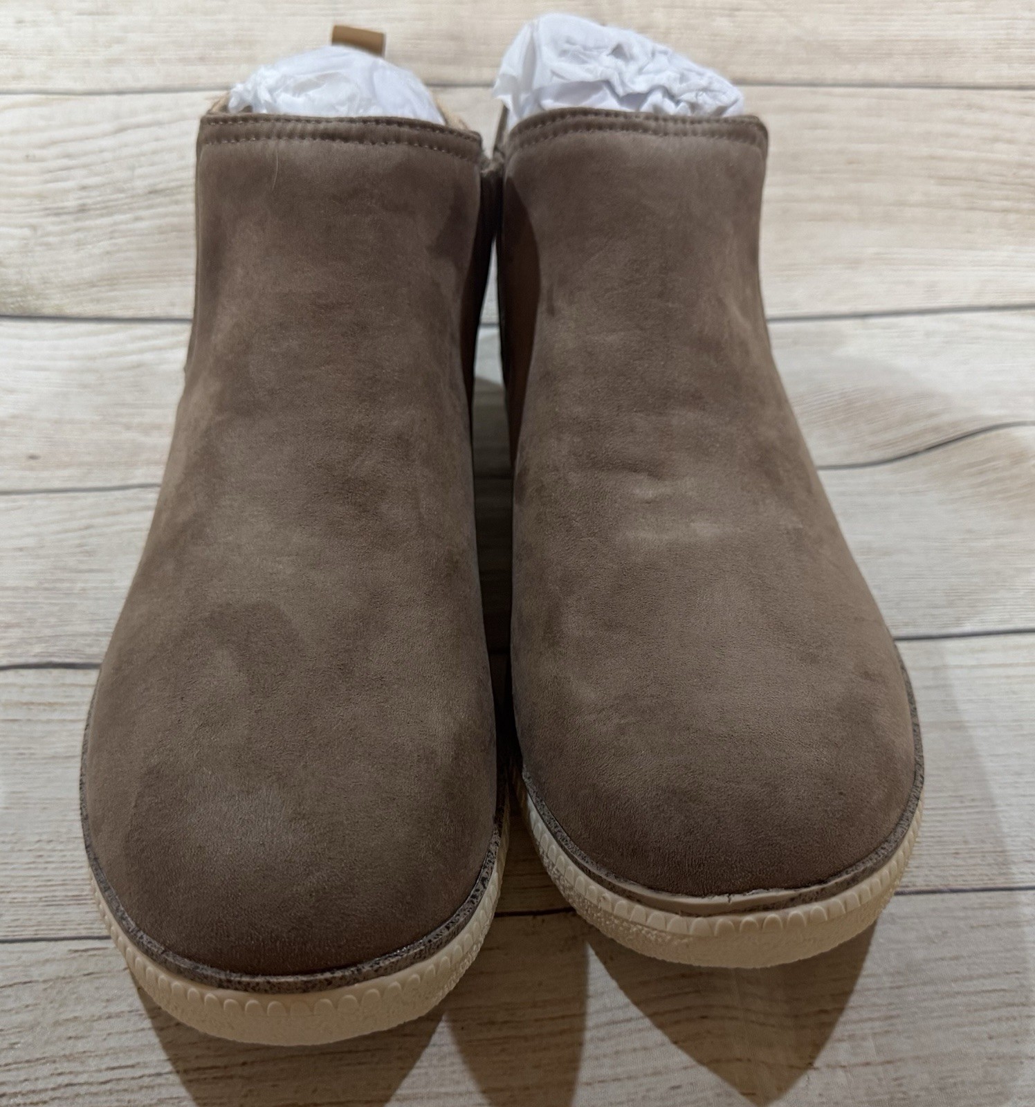 NEW Dr. Scholl’s See Me Stucco Microfiber Slip On Comfort Boots Shoes Sz 11 M