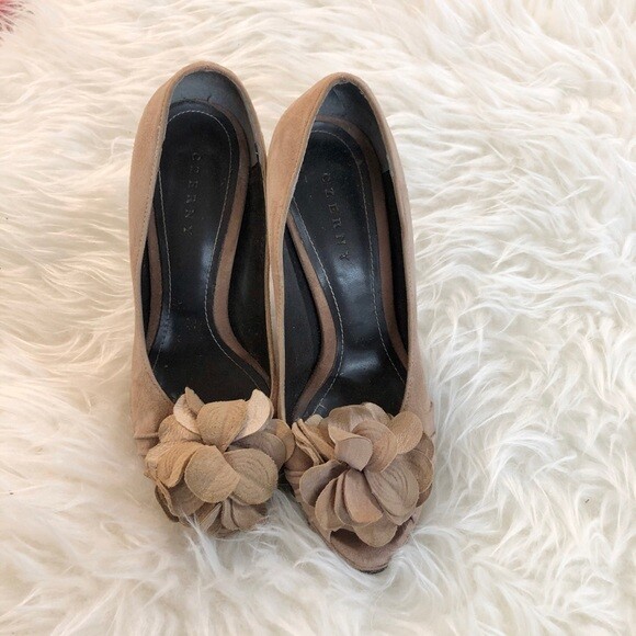 Czerny Women’s Suede Peep Toe Heels Korean Size 230 US Size 6