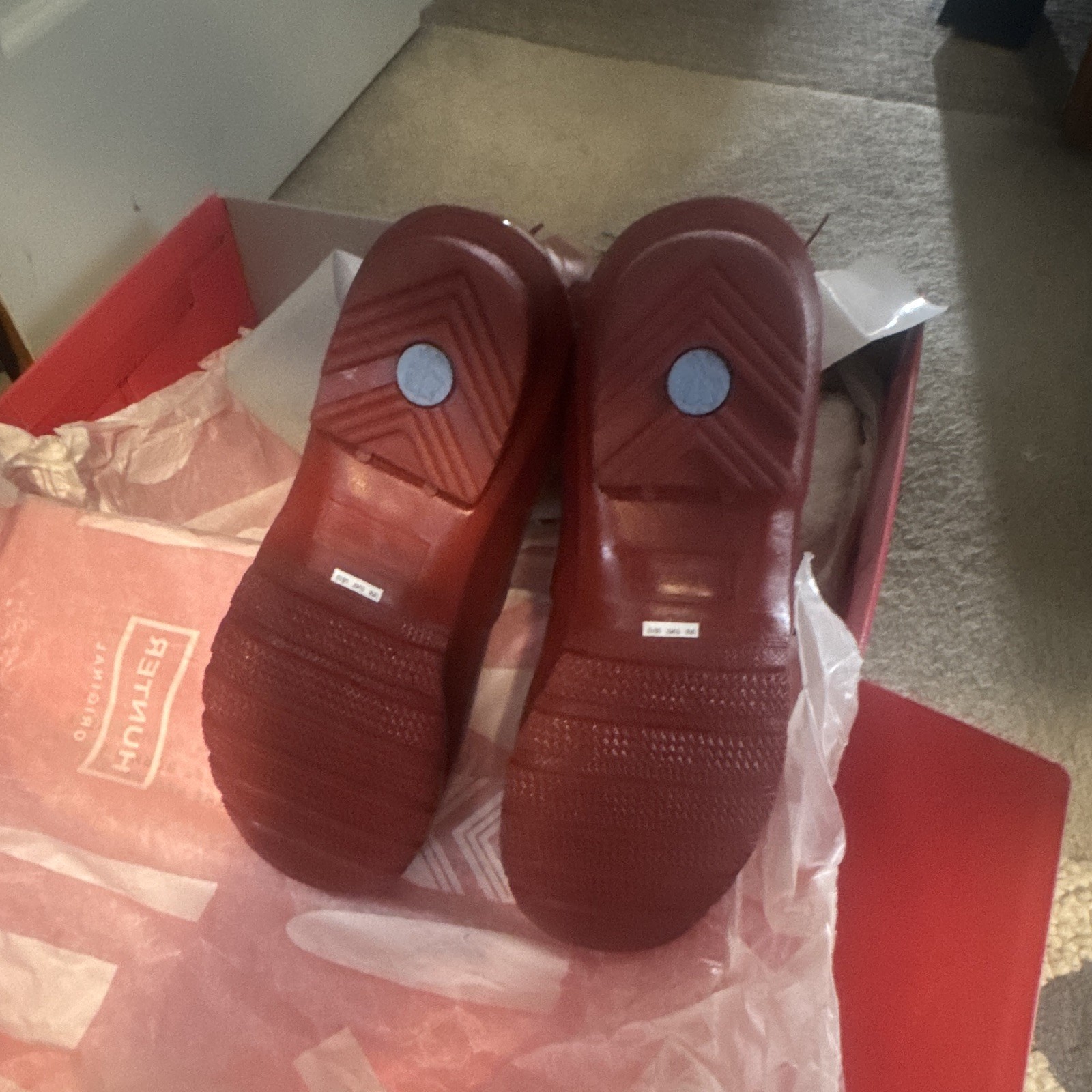 Hunter Original Tall Waterproof Rubber Rain Boots Red Women’s US 10 Buckle Logo
