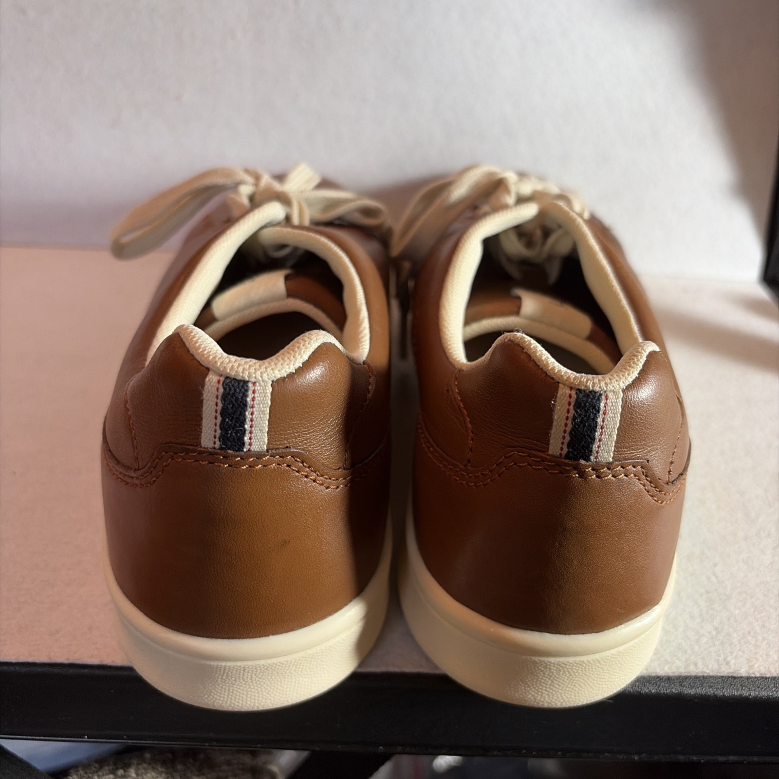 ED Ellen Degeneres Leather Chapala Lace Up Sneakers Brown 8.5M -NEW