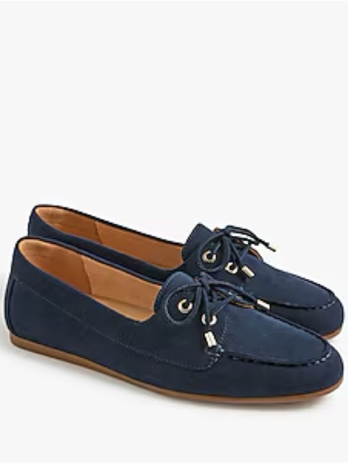 J. Crew Women’s Alicia Vegan Suede Navy Blue Boat Shoes Loafers Size 8 Classic