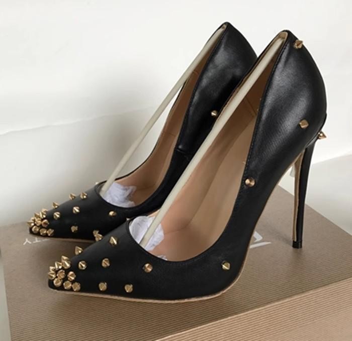 Women’s Rivets Pumps High Heels Pointed Toe Stage Clubwear Dress Casual Shoes SZ