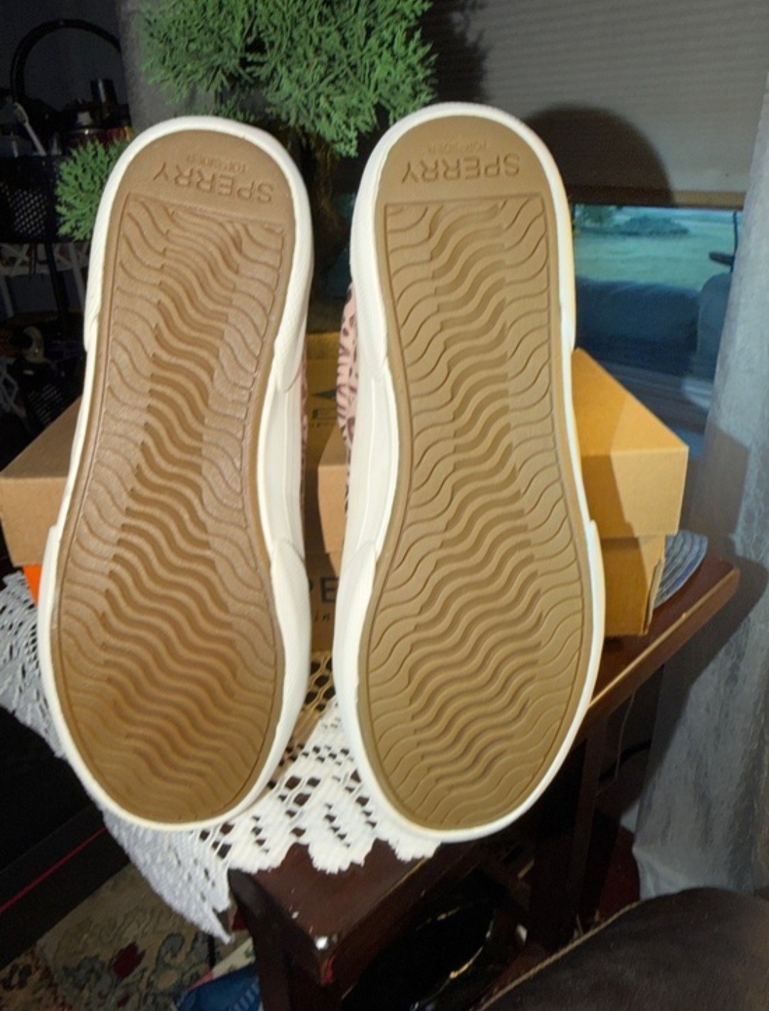 Sperry Pier Wave LT Memory Foam Sneakers Metallic Animal Rose.