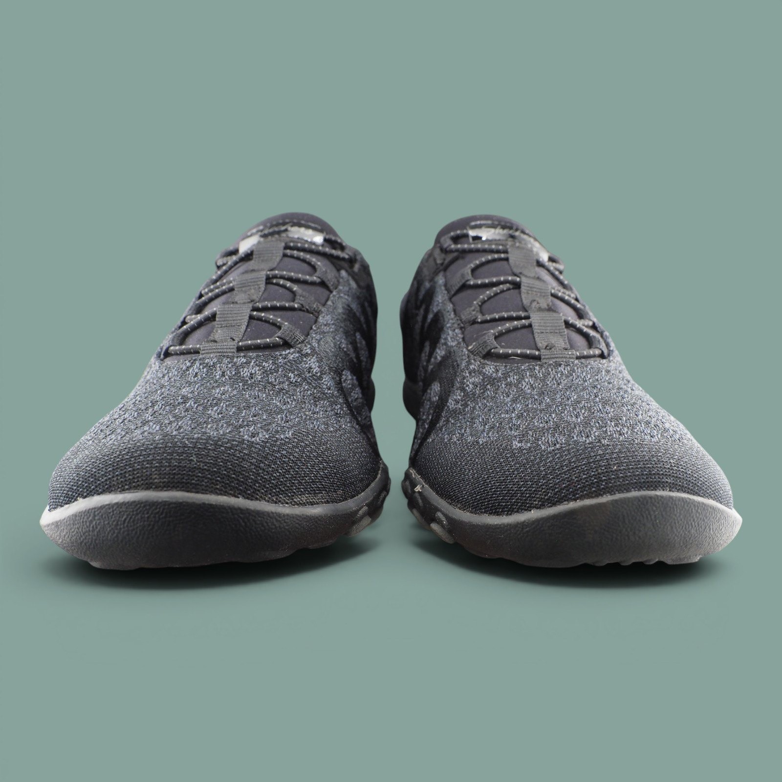 Skechers Relaxed Fit Air Cooled Memory Foam Bungee Sneakers Blk Gray Womens 8.5