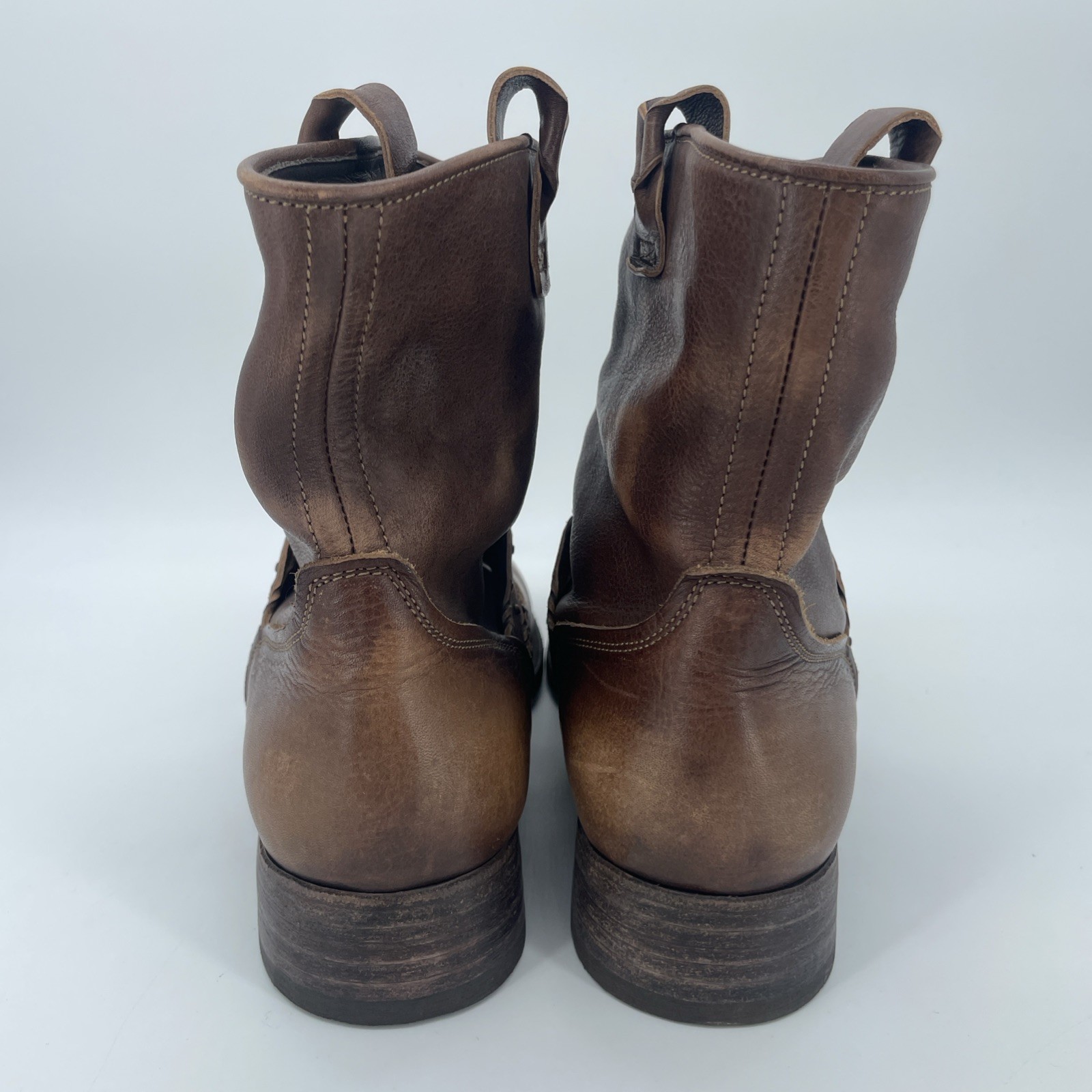 N.D.C. Made By Hand Boots Womens 39 / 8 Brown Leather Ankle Booties Low Heel