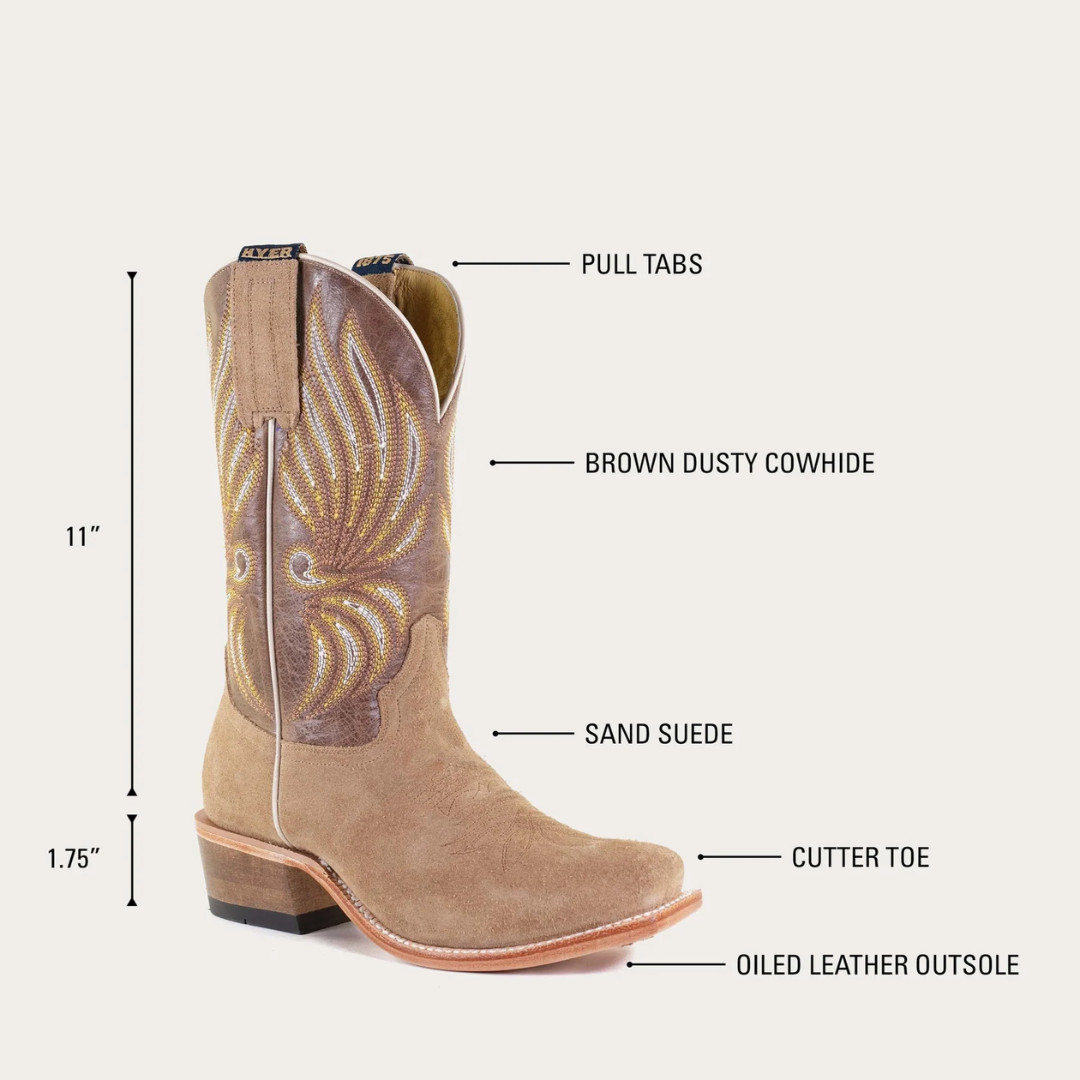 Hyer Ladies Willowbrook Tan Cowhide Leather Western Boot HW42014