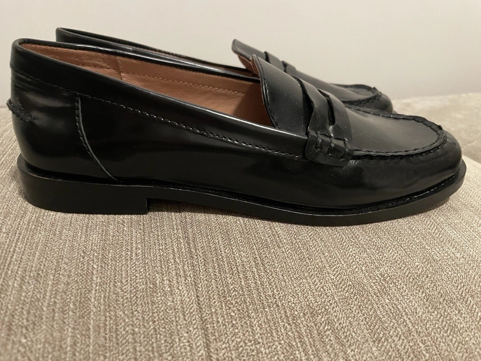 Madewell NYE Black Leather Penny Loafer Size 8 Women’s