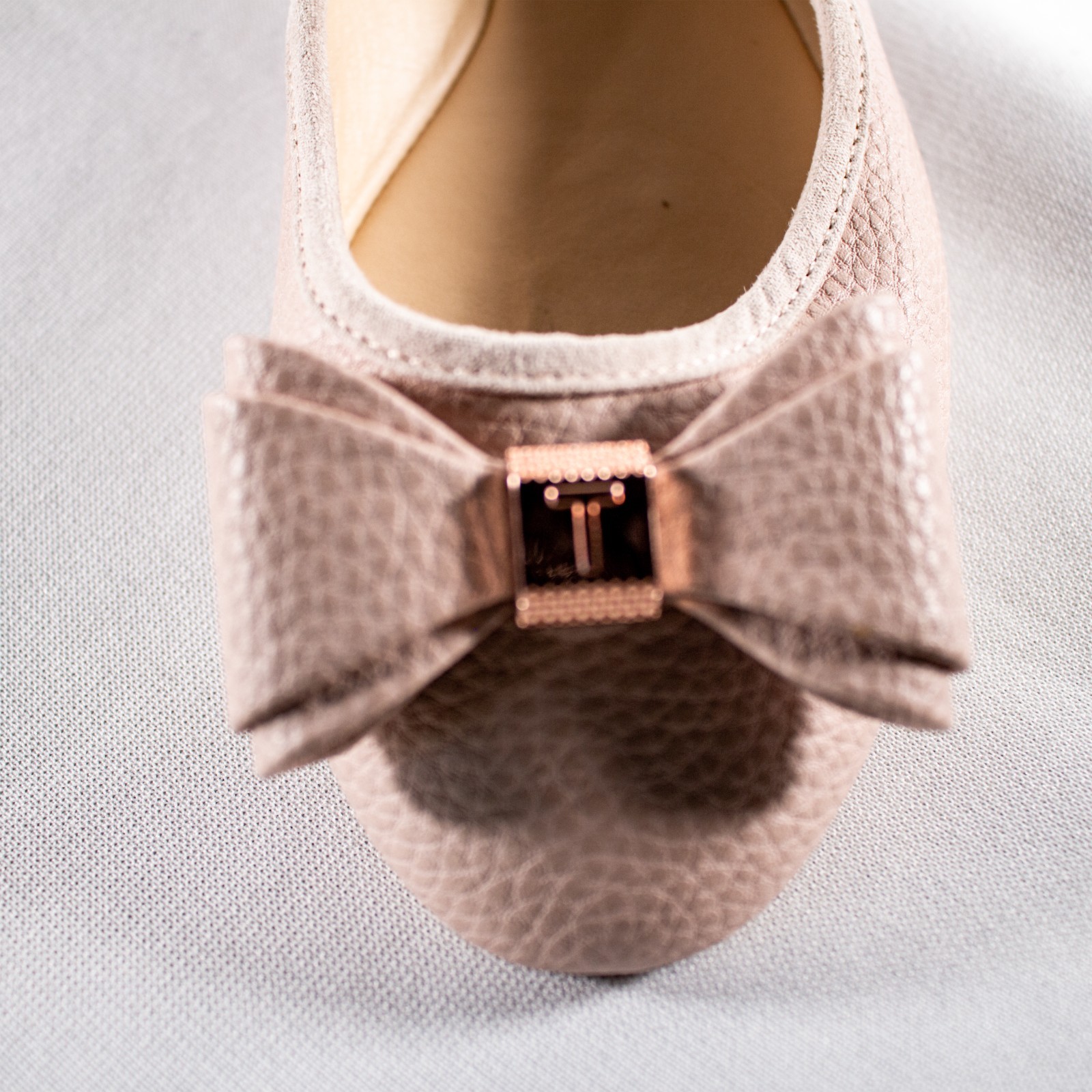 TED BAKER IMMET Pink Lavender Logo Women Flat Ballerina Bow Shoes Size 8.5