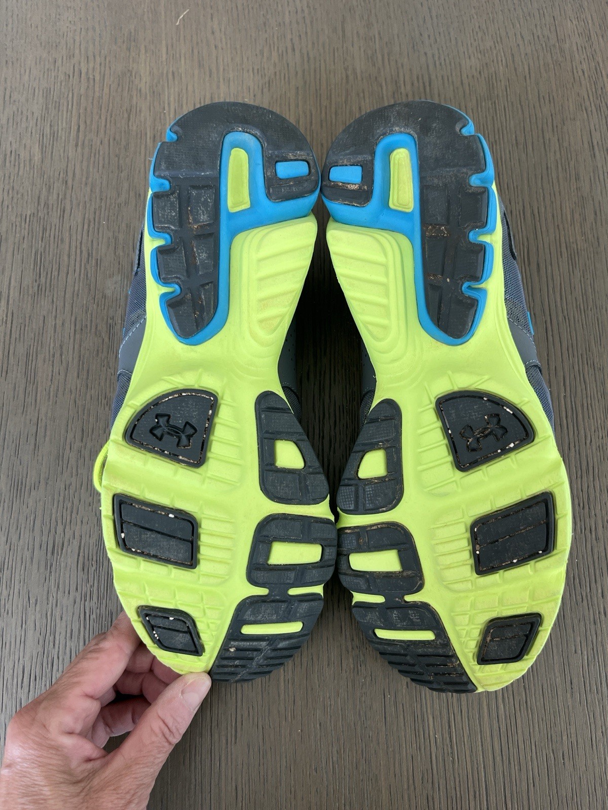 Under Armour Assert Unisex Running Sneakers Gray/Black/Blue Yellow US 11