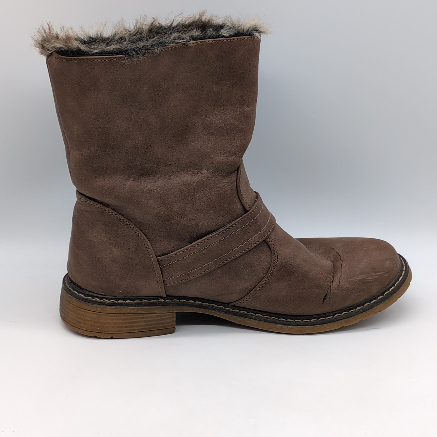 Patrizia by Spring Step Shoes Womens Brown EUR 40 Fur Lined Winter Boots Snaps