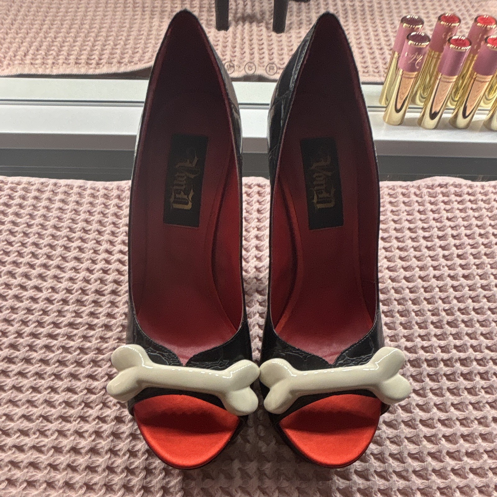Von D Calavera peep toe heel Size 9