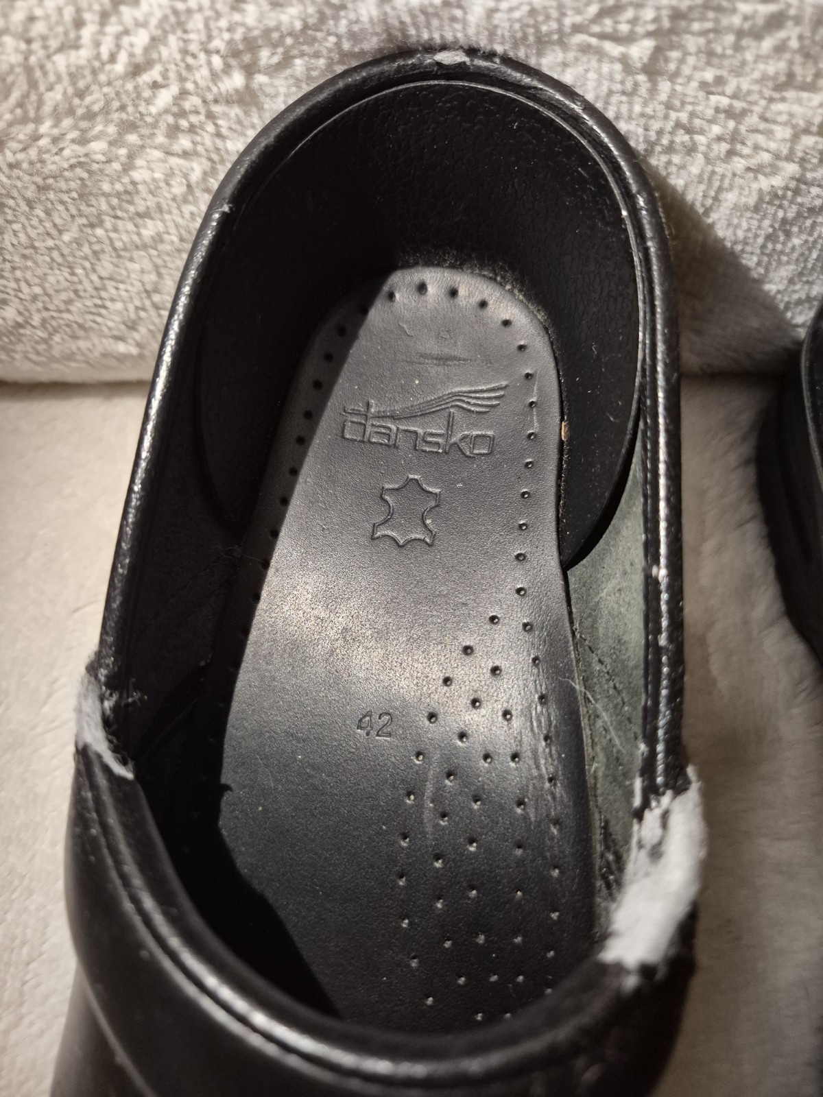 Dansko Professional Women’s Black Leather Slip-On Clog Round Toe EU 42 US 9.5