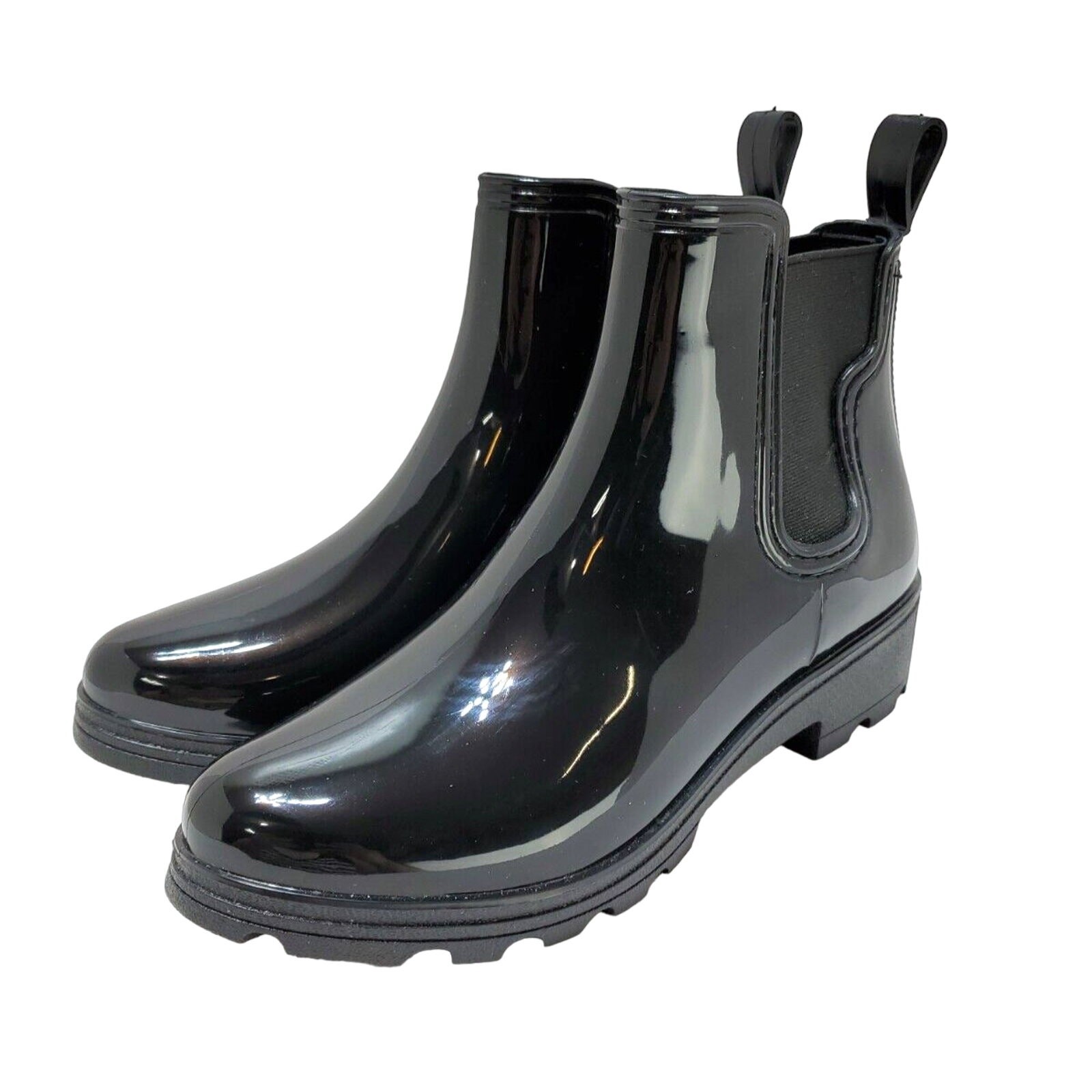 Capelli New York Boots Womens 10 Ankle Shiny Jelly Rain Winter Fall Shoes