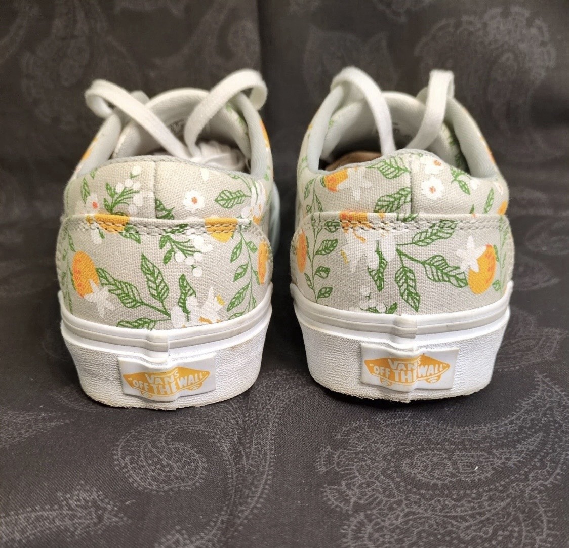 VANS 🍊Womens Sneaker Doheny 721356 Orange Blossom🍊 Floral Size 6.5 VGC 🍊💕