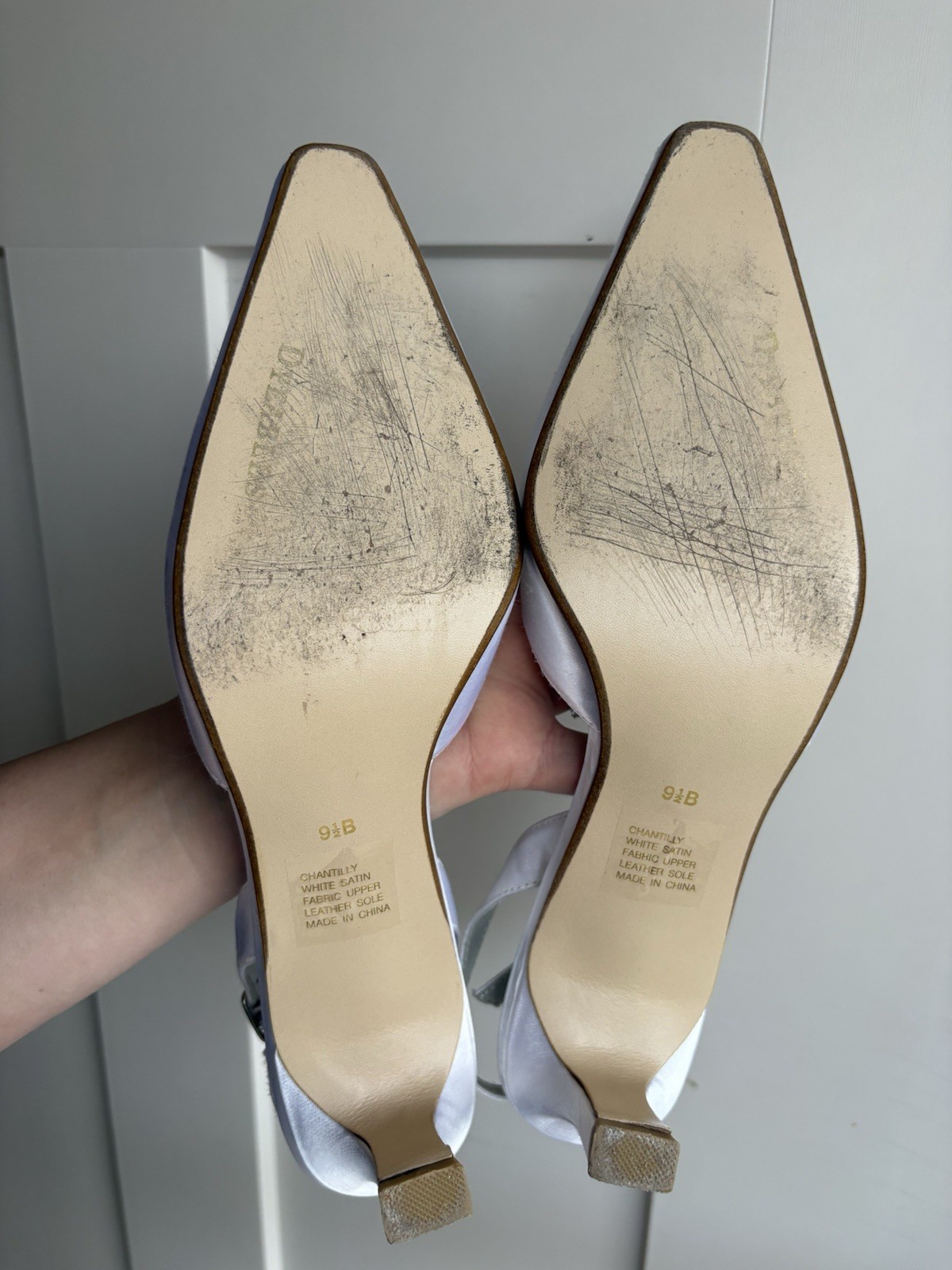 Dyeables Chantilly White Satin Slingback Heels Women’s Bridal Heel
