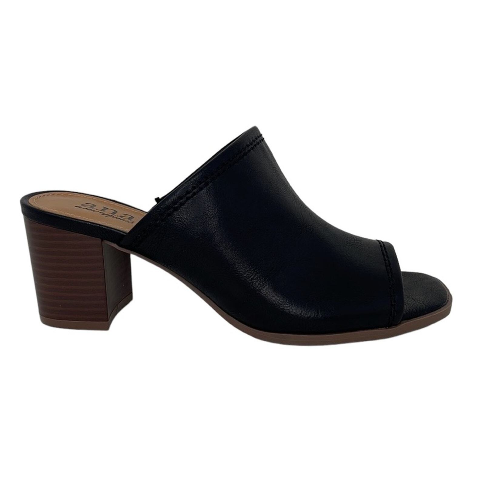a.n.a Sandals Shoes Heels NWT Open Toe Black Size 6.5 6 1/2