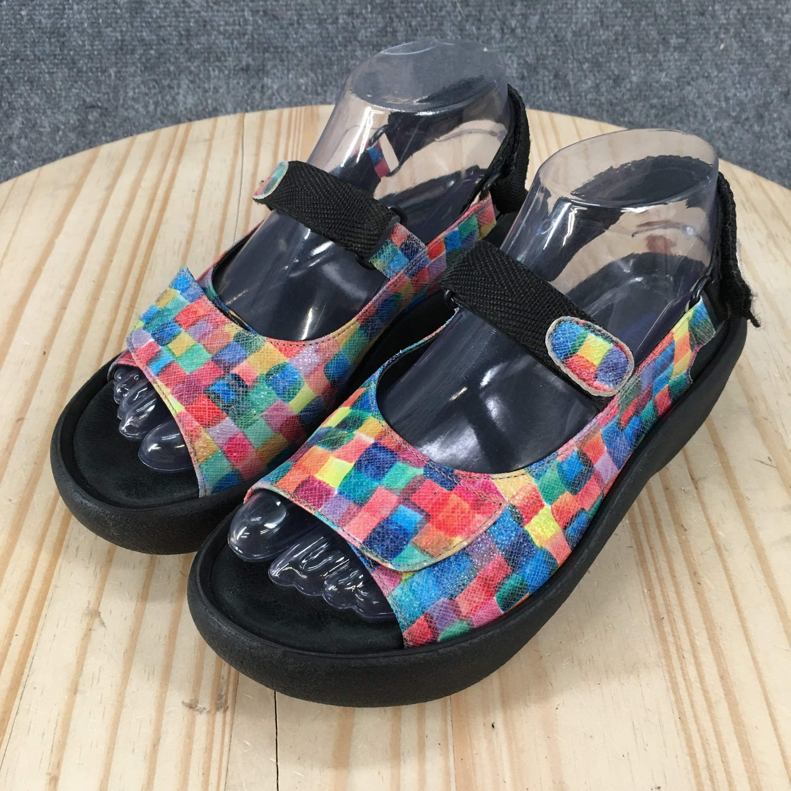 Wolky Sandals Womens 37 Jewel Orthopedic Platform Hook Loop Comfort Multicolor