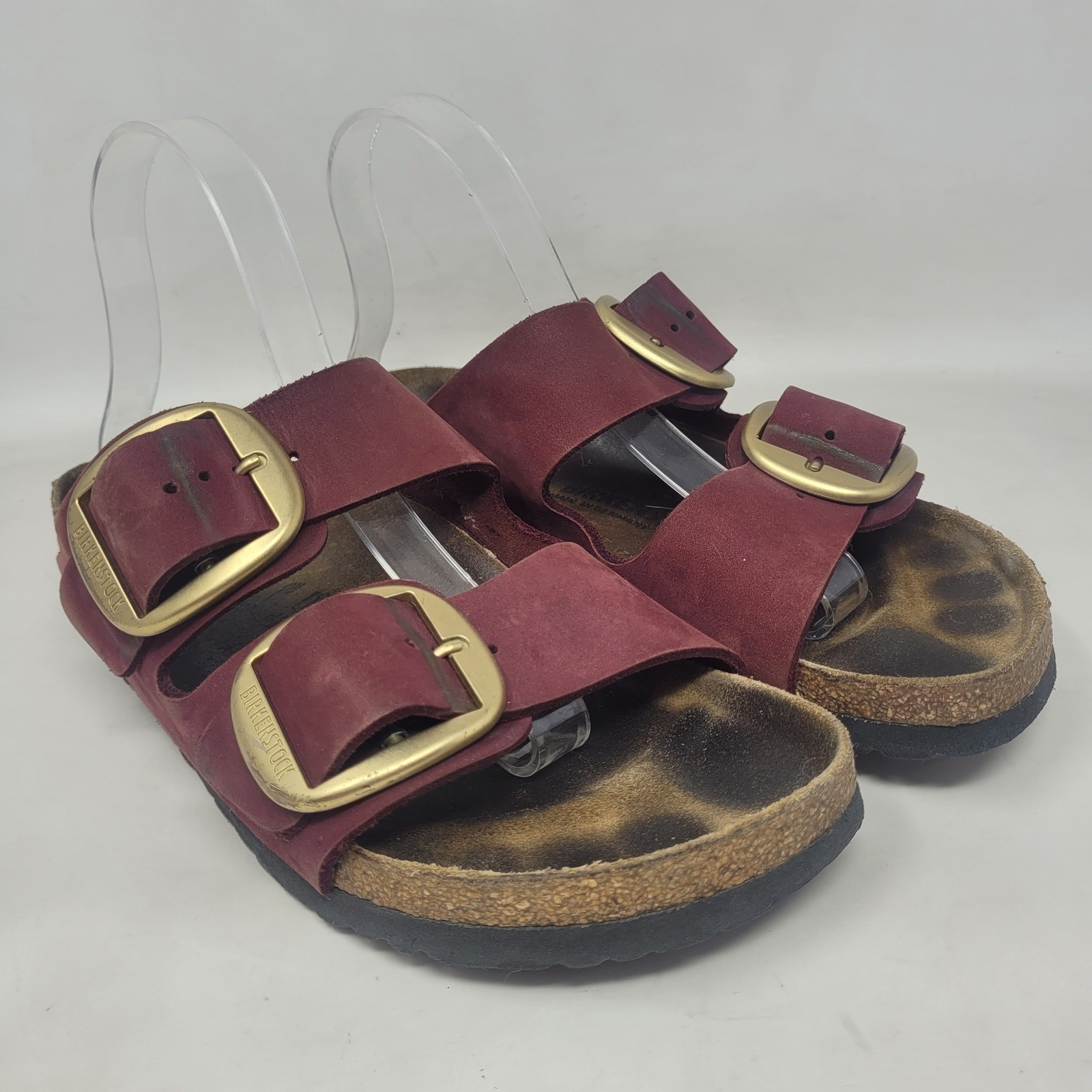 Birkenstock Arizona Sandals EU41 US10 Berry Crush Burgundy Suede Big Buckle