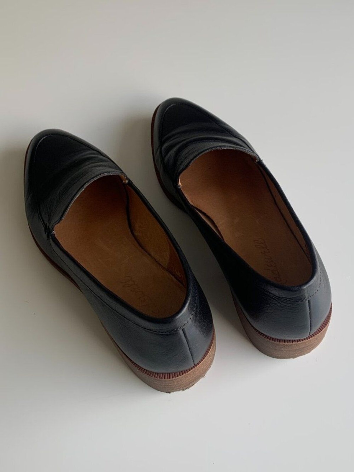 Madewell The Frances Loafer Black Pointed Toe Leather Size 6