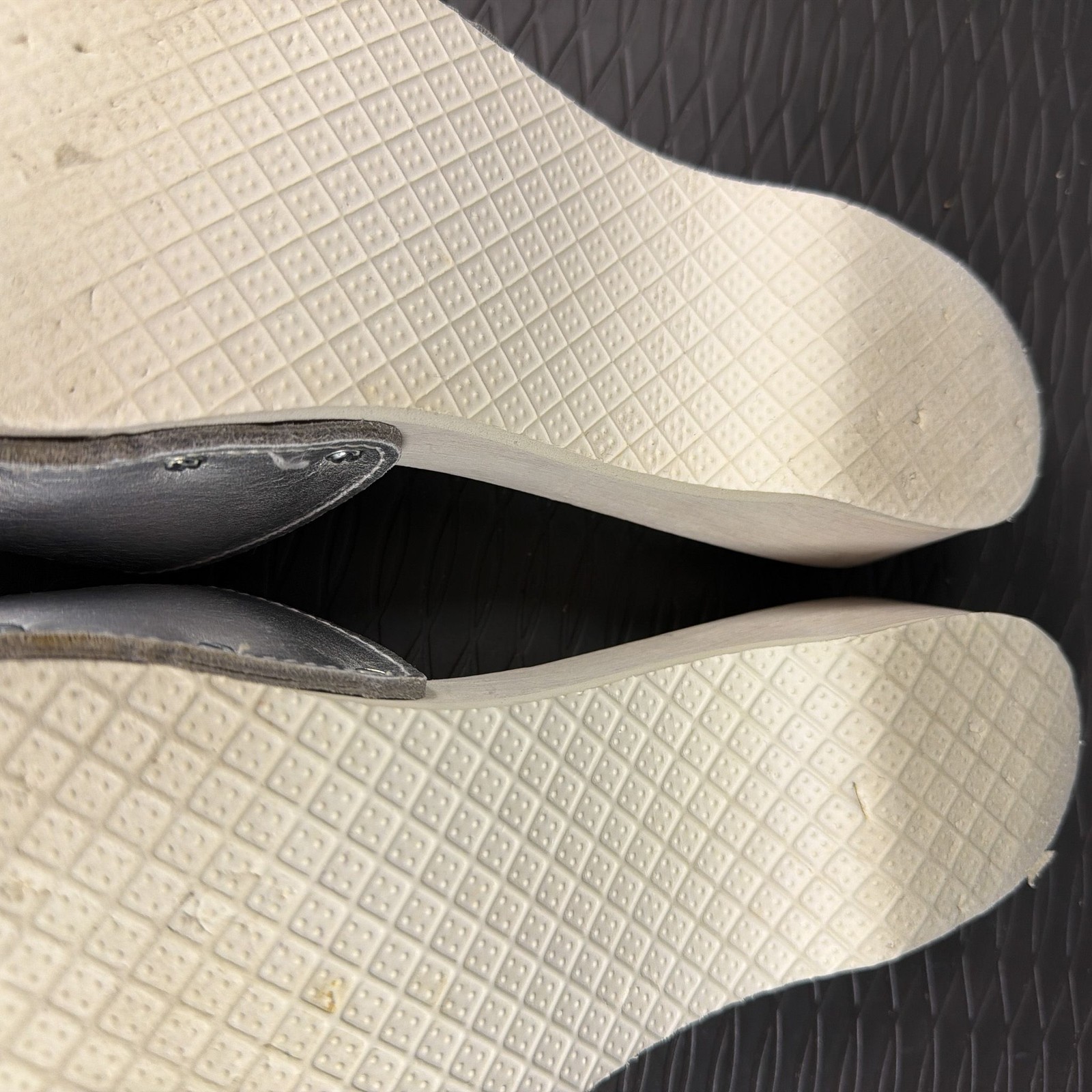 Dr Scholls Original Sandals Womens 6.5 Silver Platform Slides Buckle