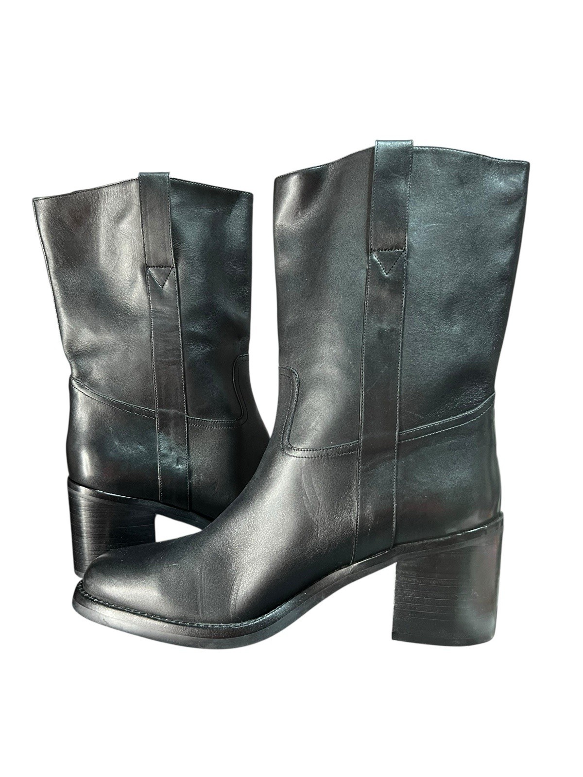 Jeffree Campbell Black Mid Calf Boots Women’s 10 With 3.5in Heel