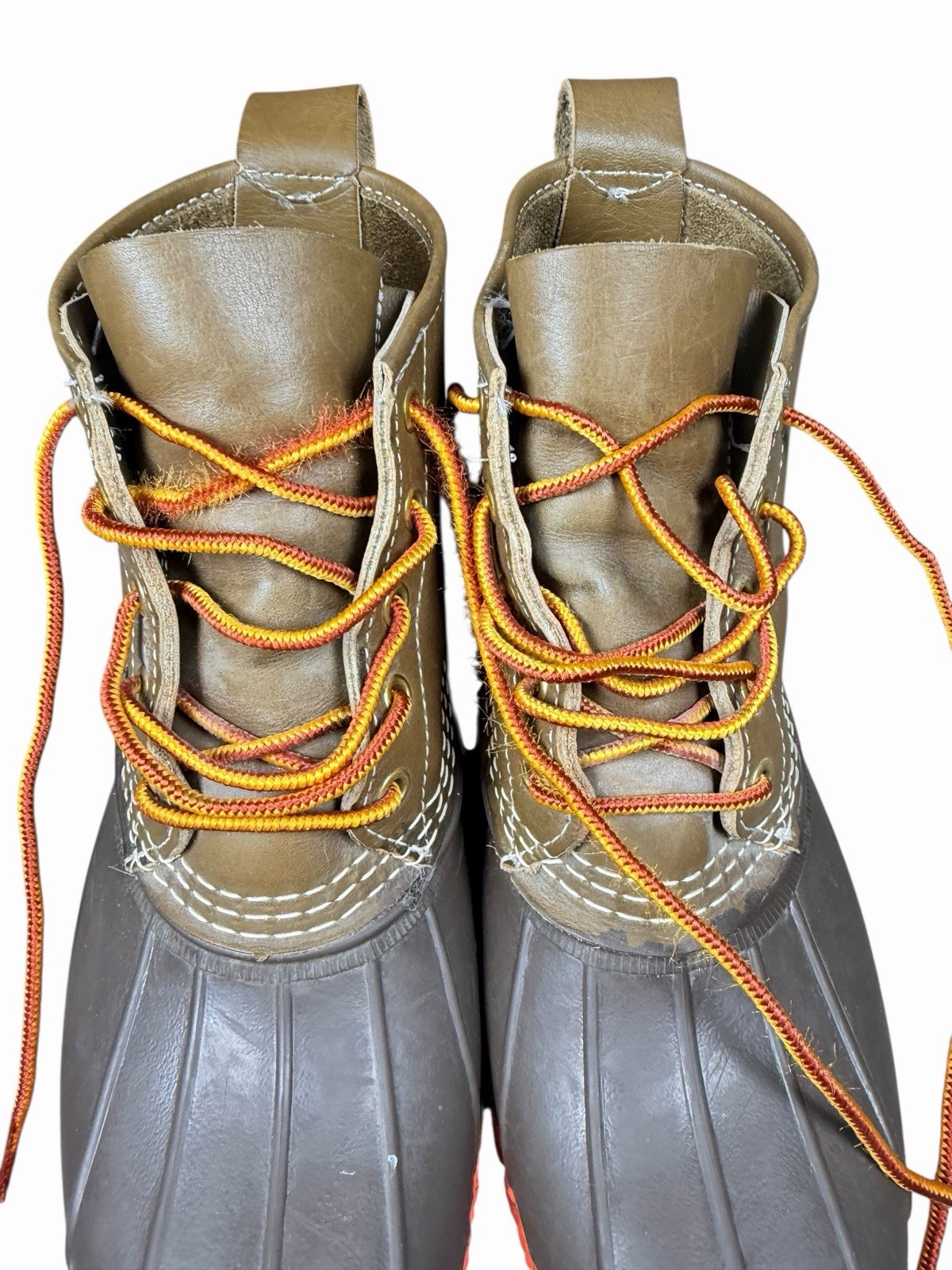 L.L. Bean Maine Hunting Duck Boots 2017 Limited Orange Chain Sole USA Womens 7M