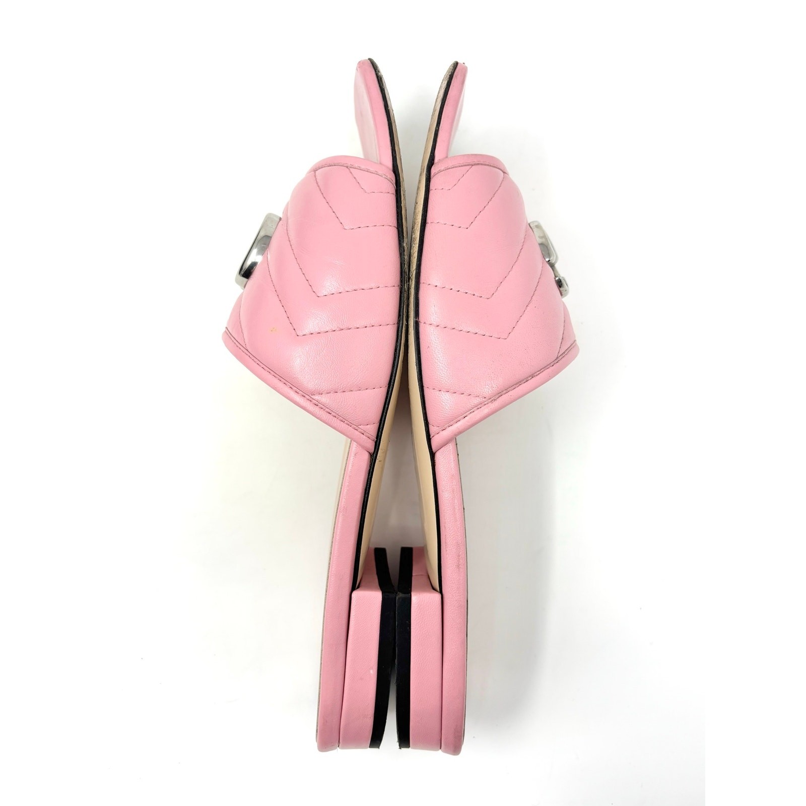 Gucci Marmont Nappa Matelasse Quilted Leather Slide Flat Sandal EU 39.5
