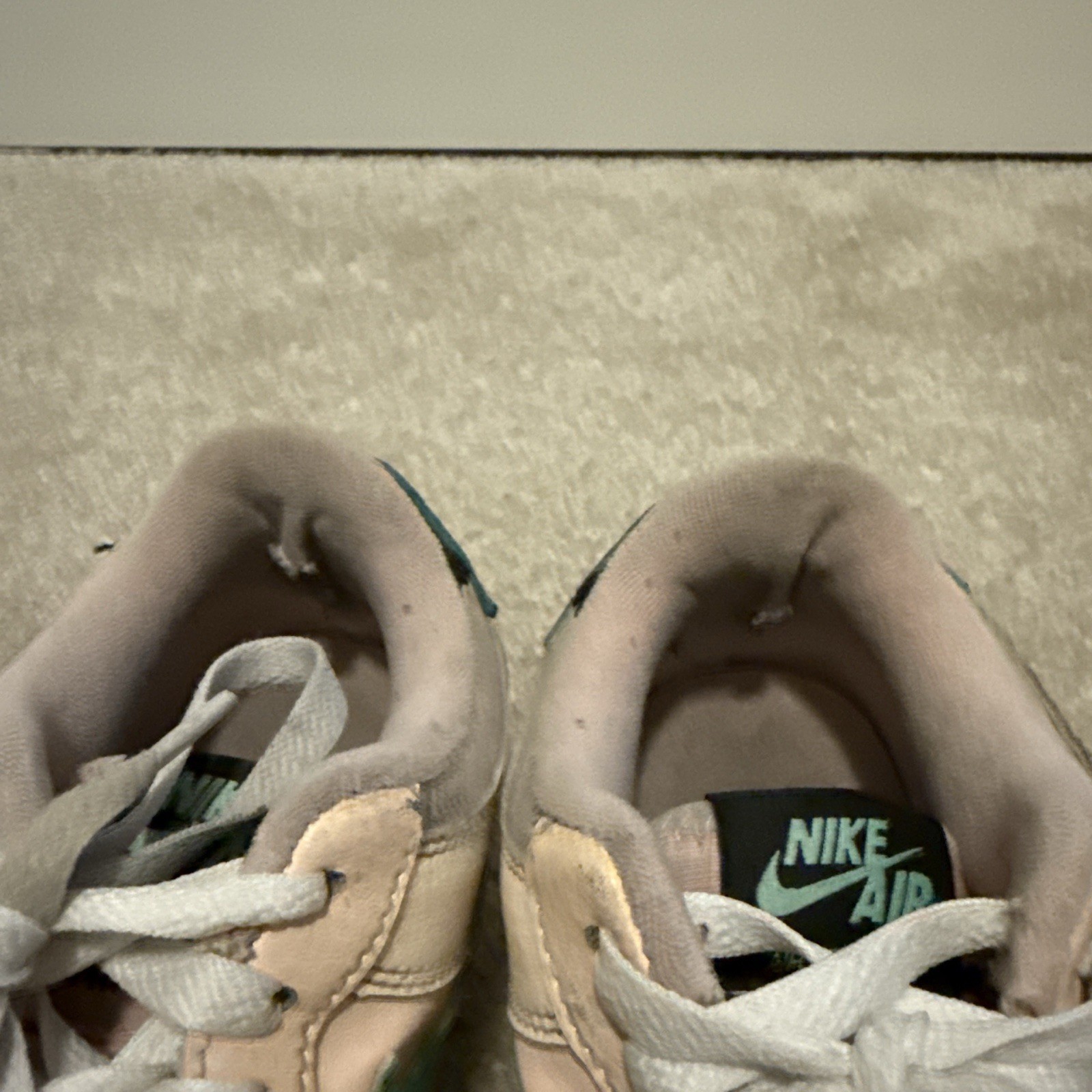 Nike Air Force 1 Shadow Multicolor Beige Pink Green Leather Low Top Sneakers