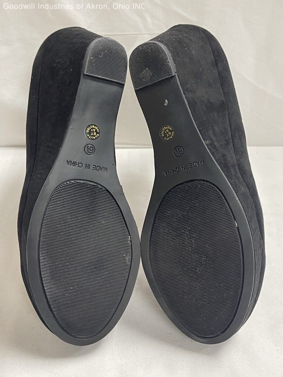 A.N.A. A New Approach Black Round Toe Platform Wedge Heels Shoes Size 6.5