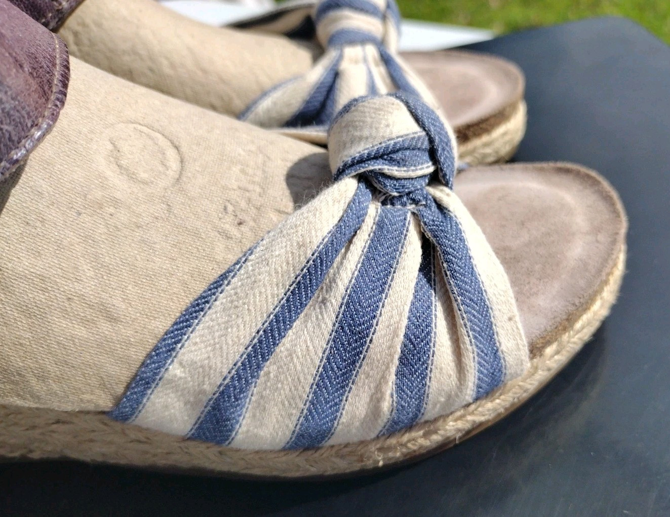 TAOS Hey Jute Women’s Size (7 – 7.5) EU 38. Espadrille Sandals Leather/Textile