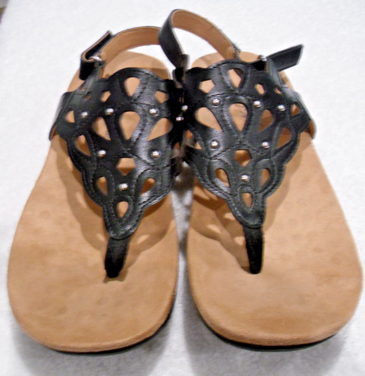 Pre-owned Ladies Sandals, Black, size 7, back strap. see pic