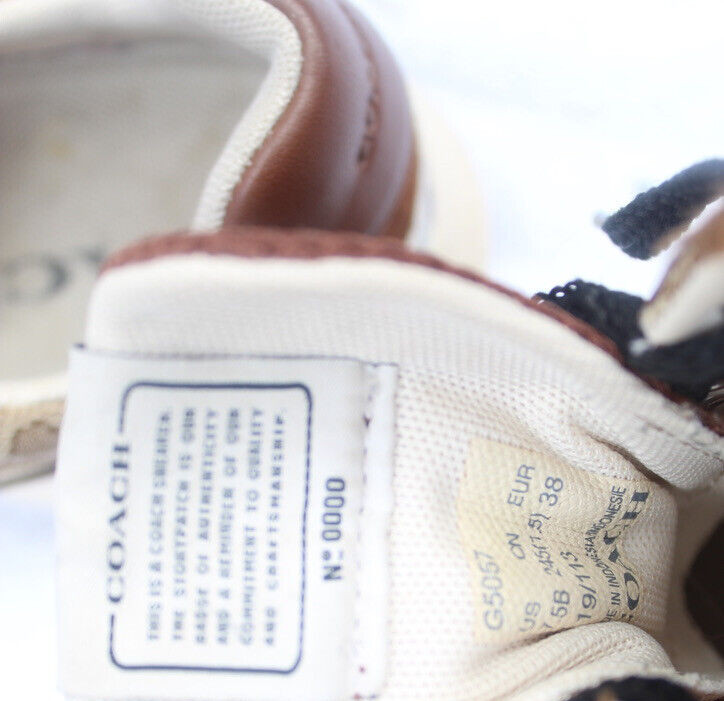 COACH G5057 TECH RUNNERS SNEAHERS BROWN LOGO W SZ 7.5B MADE IN INDONESIA