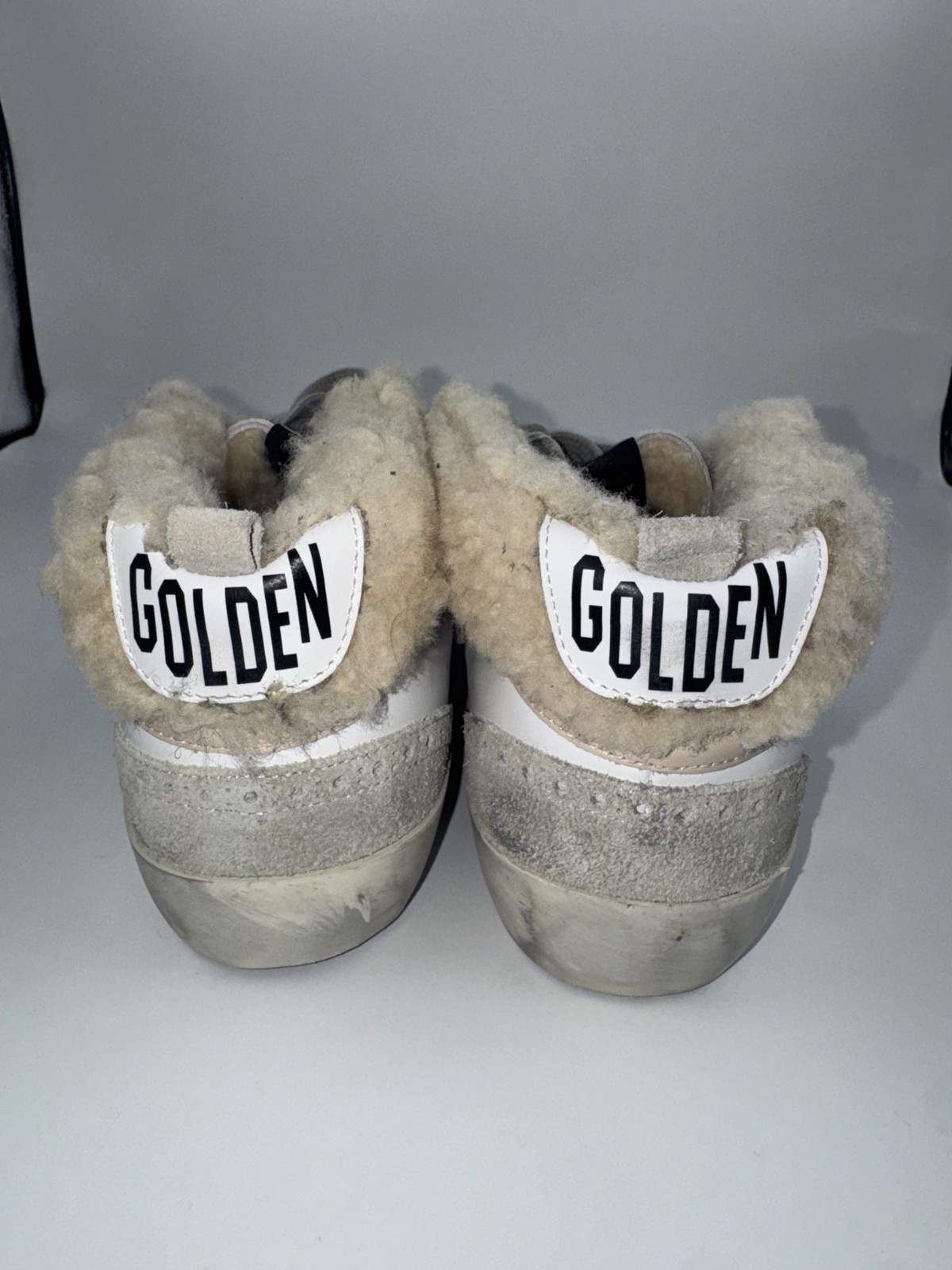Golden Goose Mid Star Double Quarter Shearling Leather Sneakers EU38 US8 $750