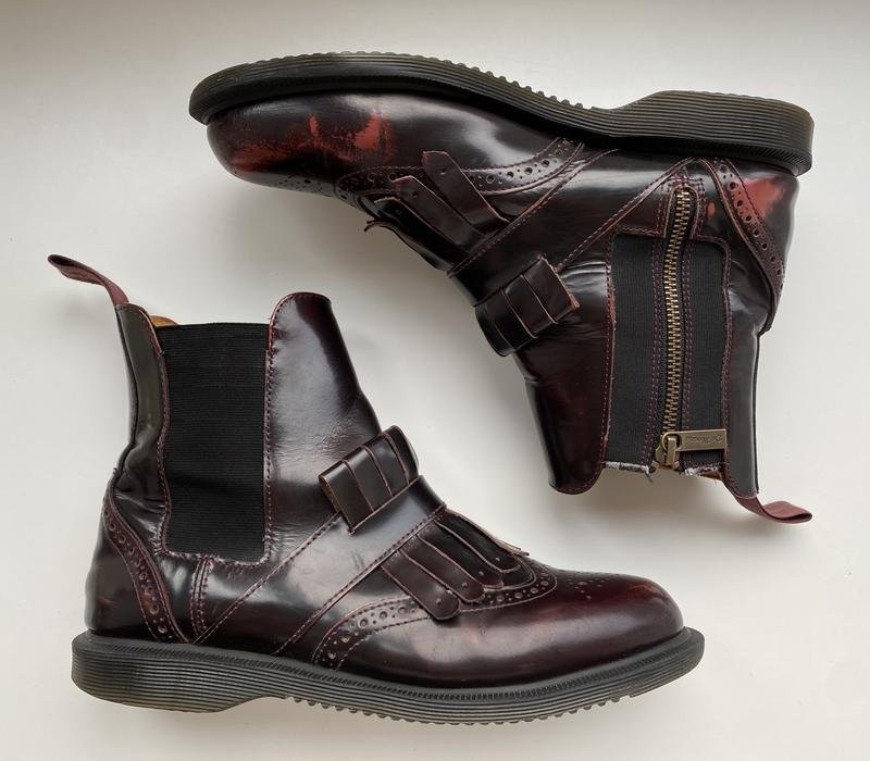 Women Dr Martens Boots Burgundy Leather 41 #3KWY
