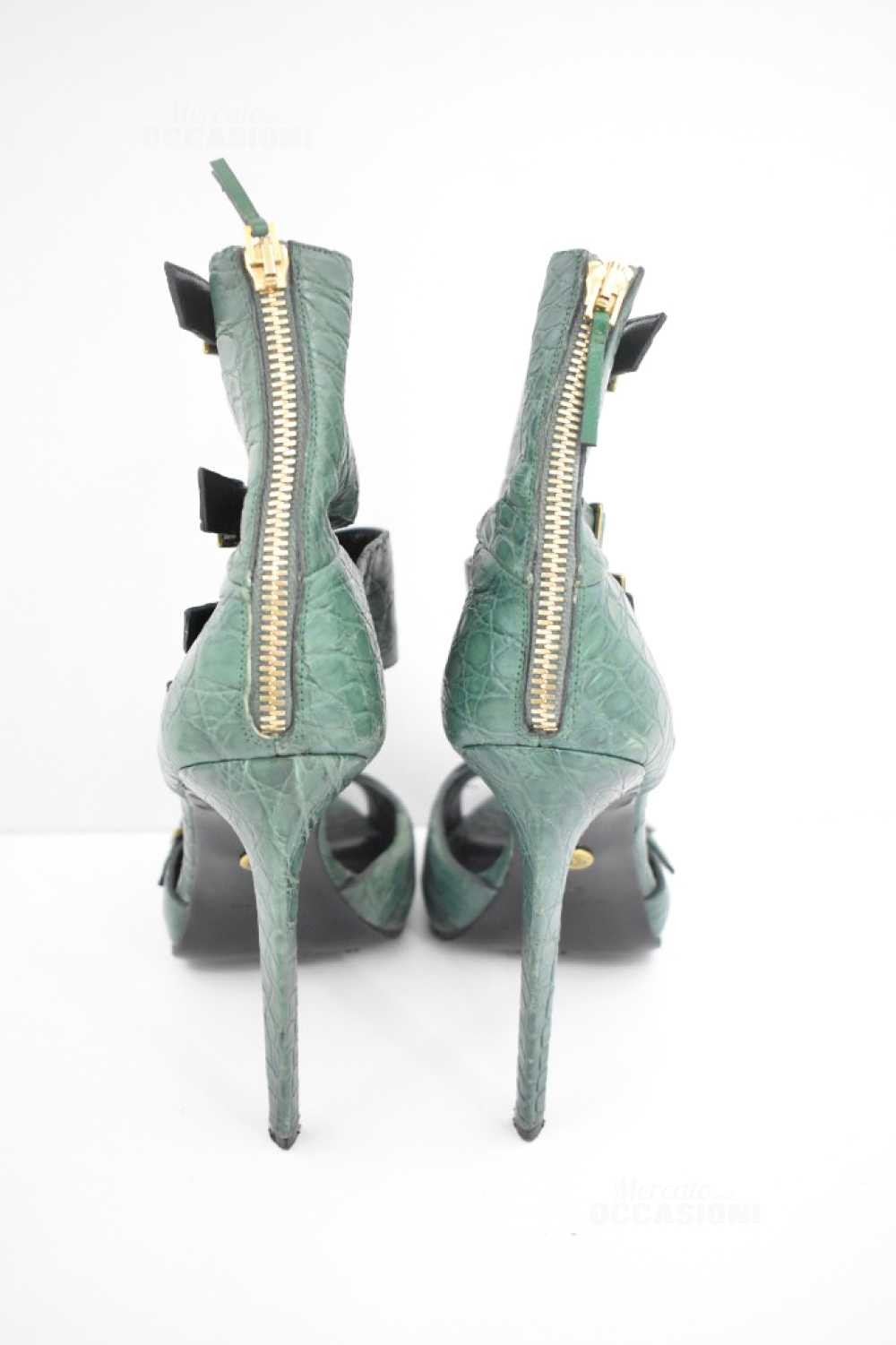Emilio Pucci Women’s Green Sandals, Size 40, 14 Cm Heel, Real Leather Cocco