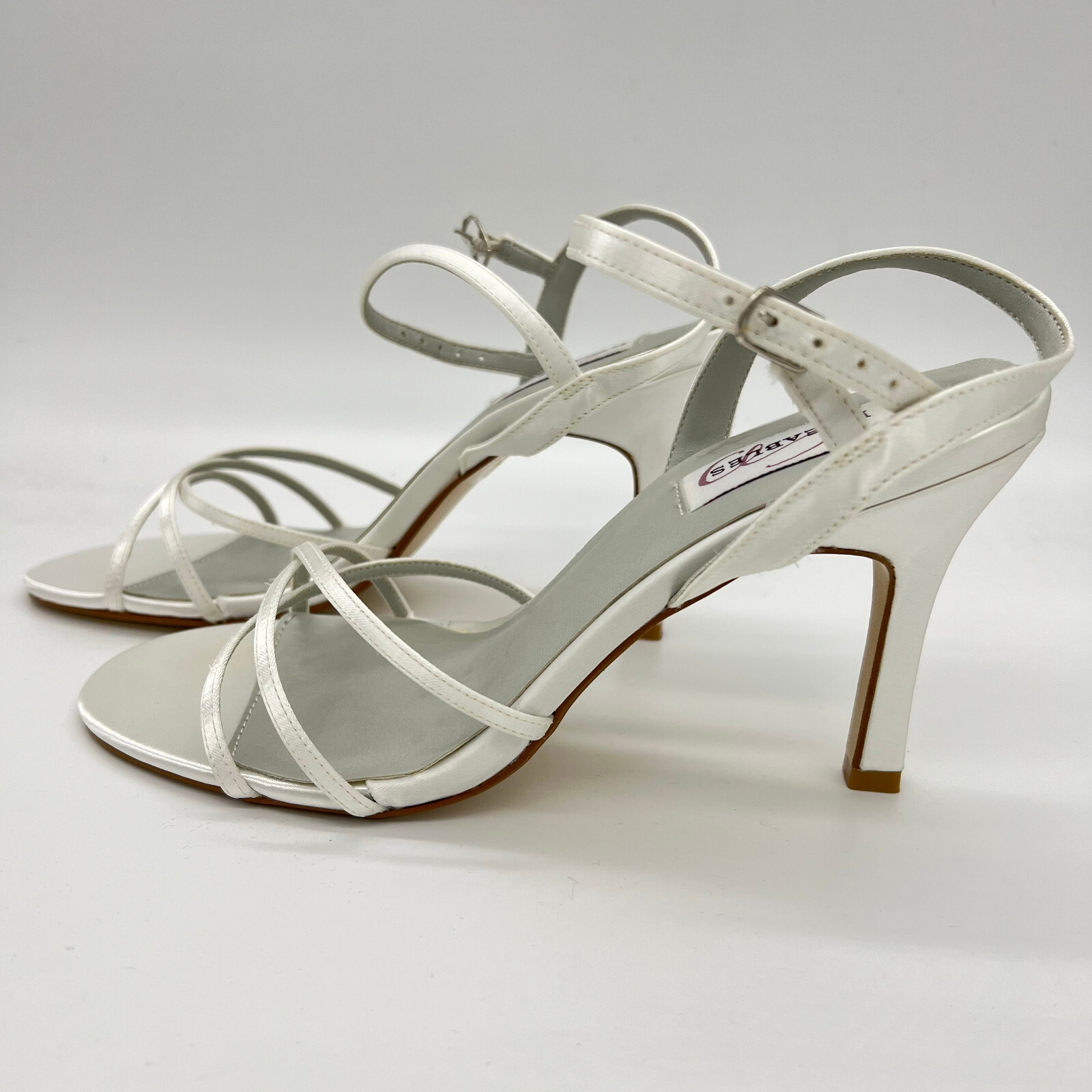 Dyeables Women Ankle Loop Satin Buckle Slingback Fashion Sandals White Satin 9B
