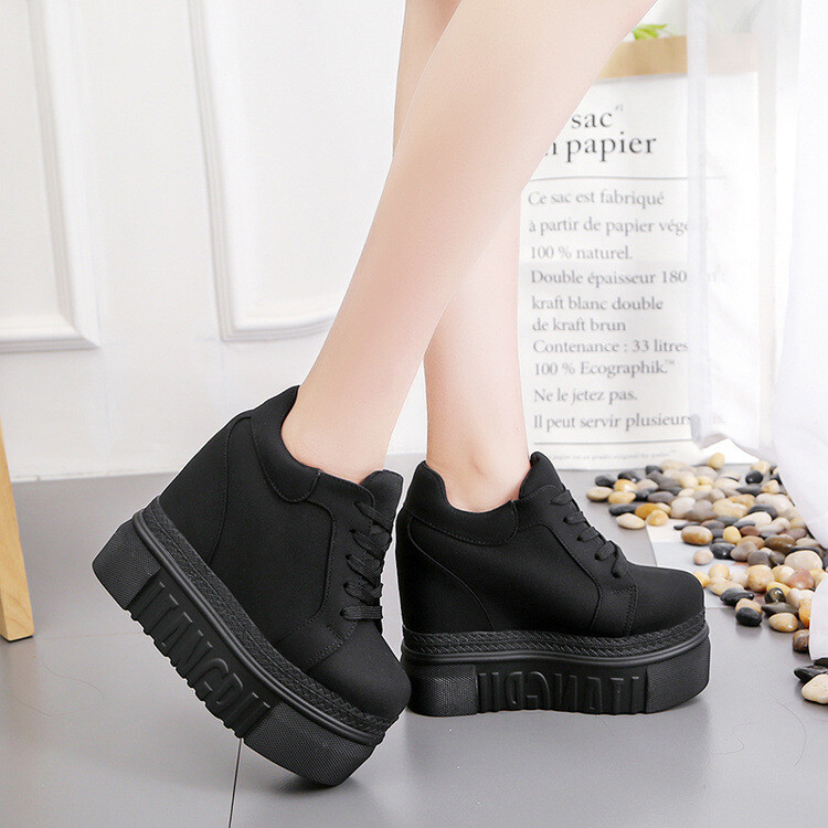 Women Floral Slip On Casual Chunky Creepers Platform Wedge Shoes Ladies Sneakers